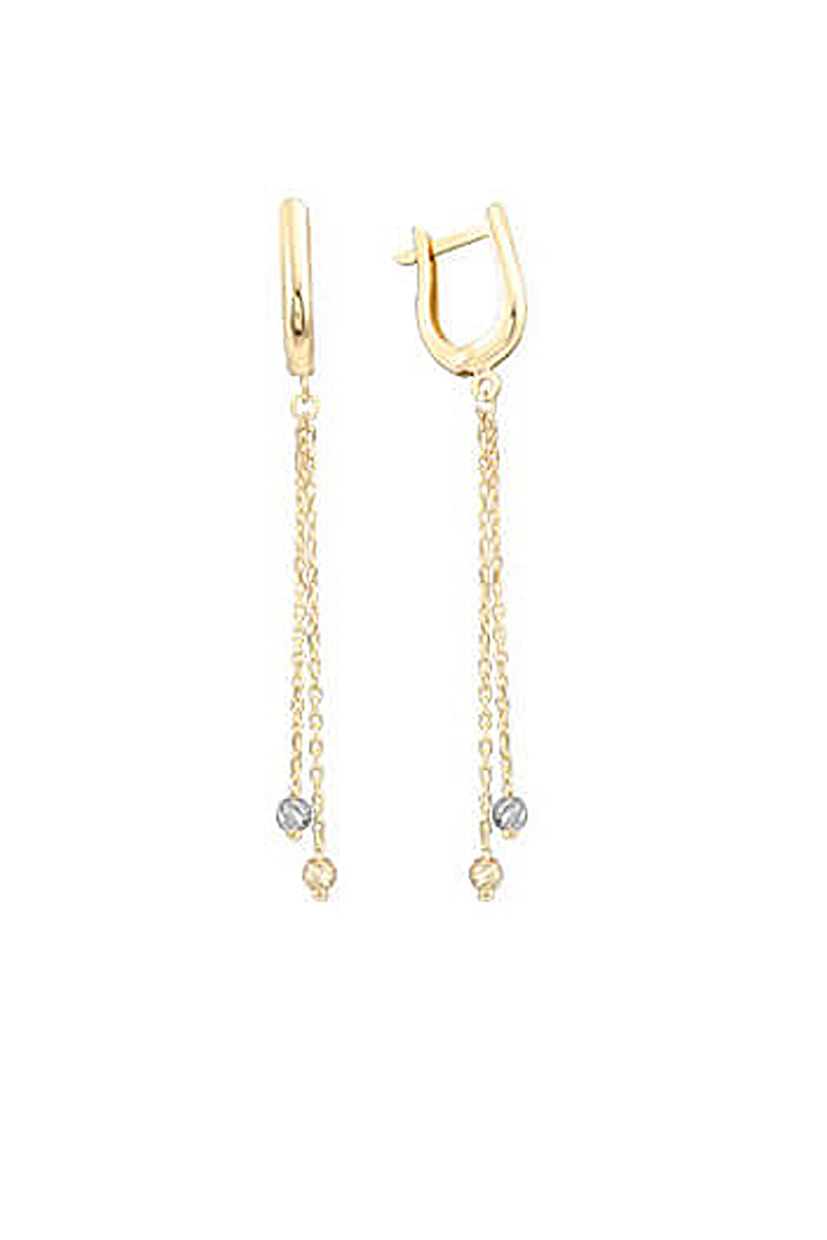 Dorika Sallantılı Altın Zincir Küpe