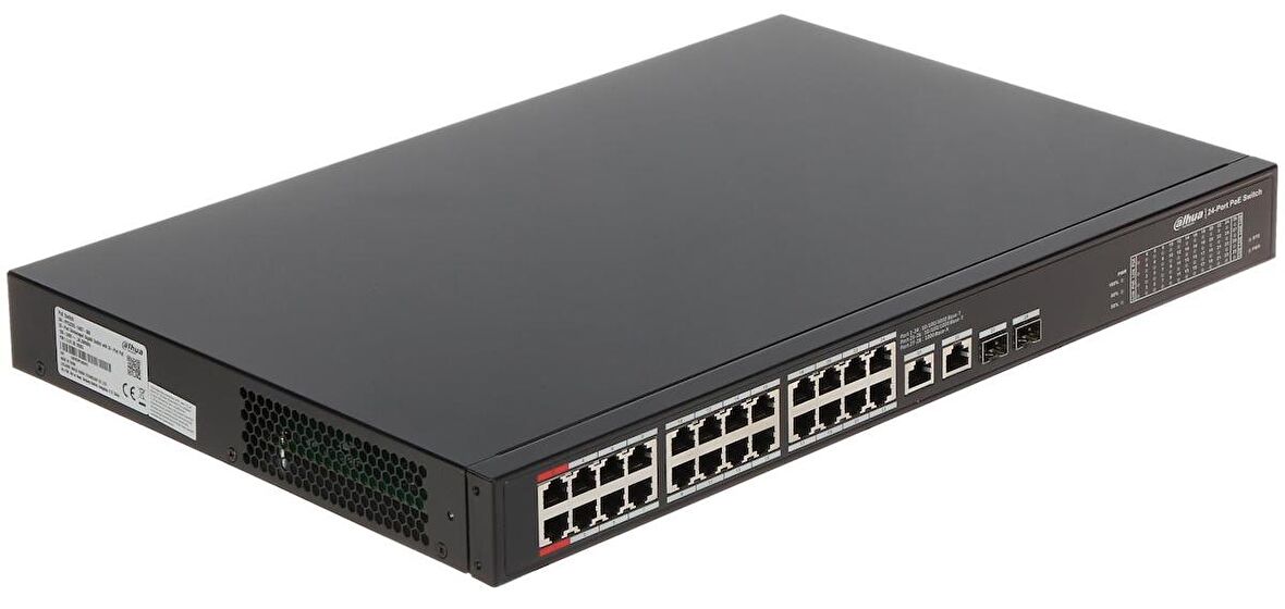 DAHUA PFS3228-24GT-360 24 PORT GIGABIT + 2X1GB RJ45/SFP UPLINK 360W POE RACKMOUNT SWITCH 