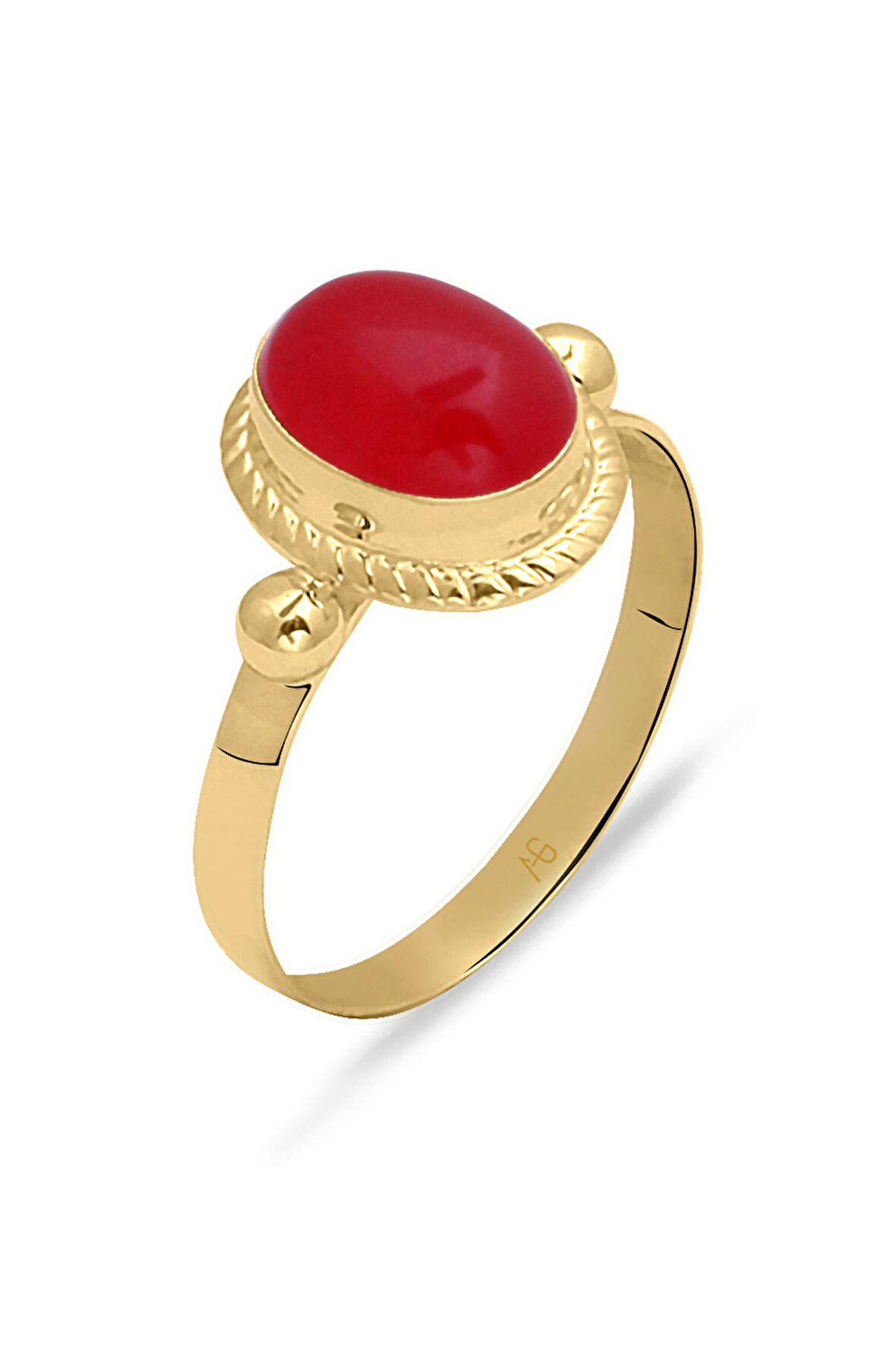 Modern Retro Altın Ruby Taşlı Yüzük