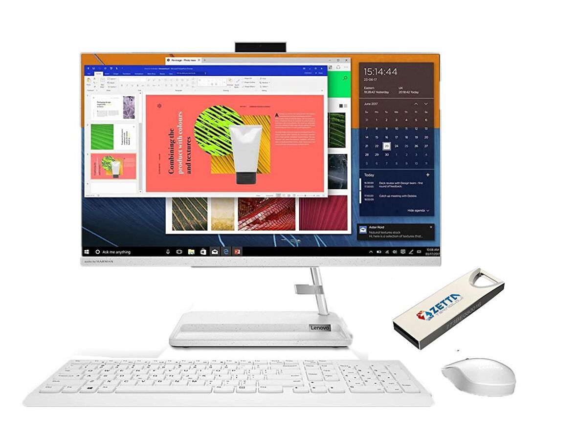 Lenovo IdeaCentre AIO 3 AİOF0G001BGTX10 Intel Core i7-1165G7 32 GB Ram 512 GB SSD Iris Xe Graphics 23.8" Full HD All in One PC + Zetta Flash Bellek