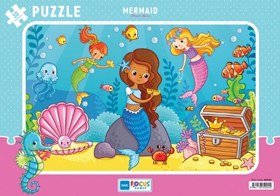 Blue Focus Mermaid (Deniz Kızı) Puzzle 30 Parça