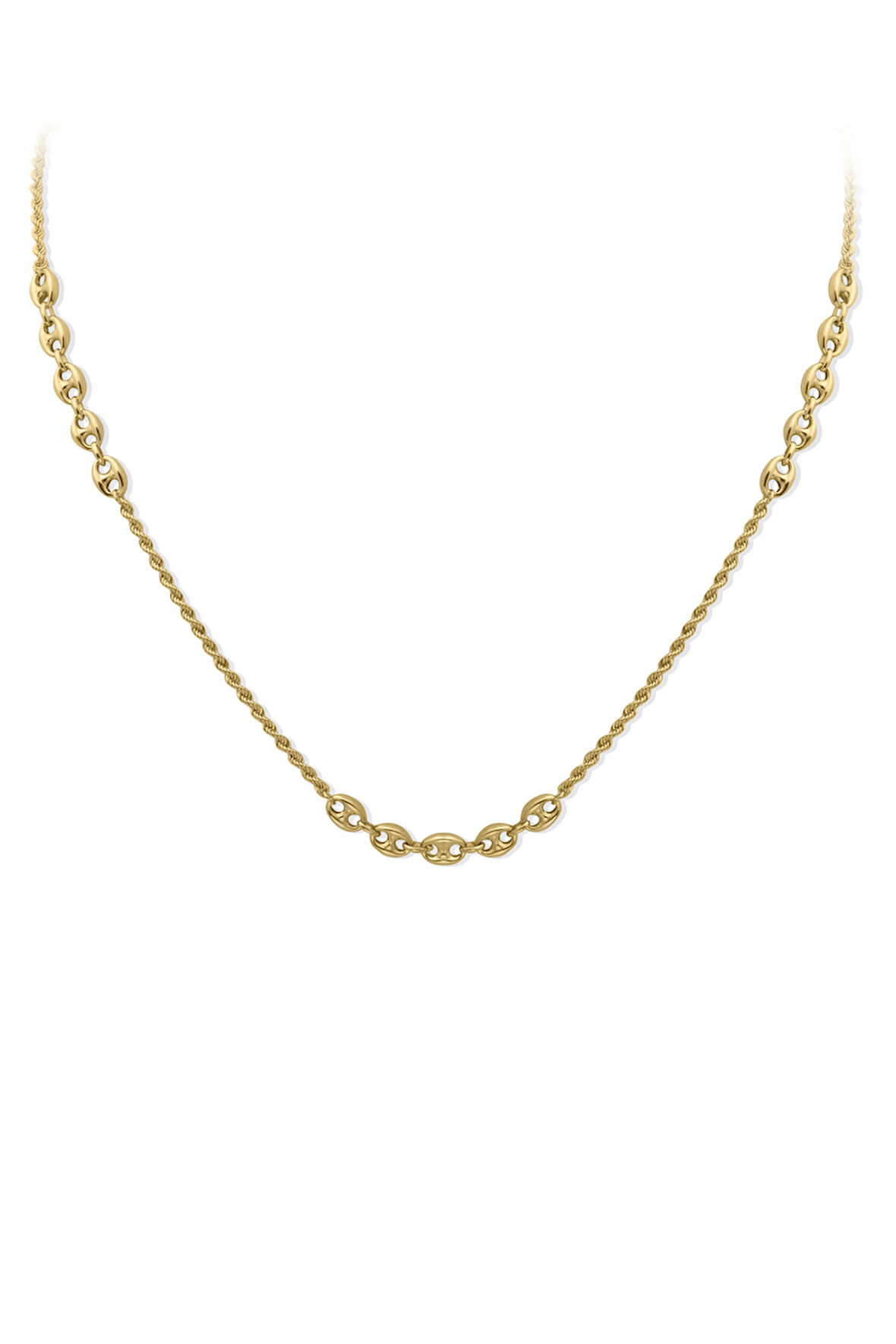 Halat Zincirli Altın Badem Kolye