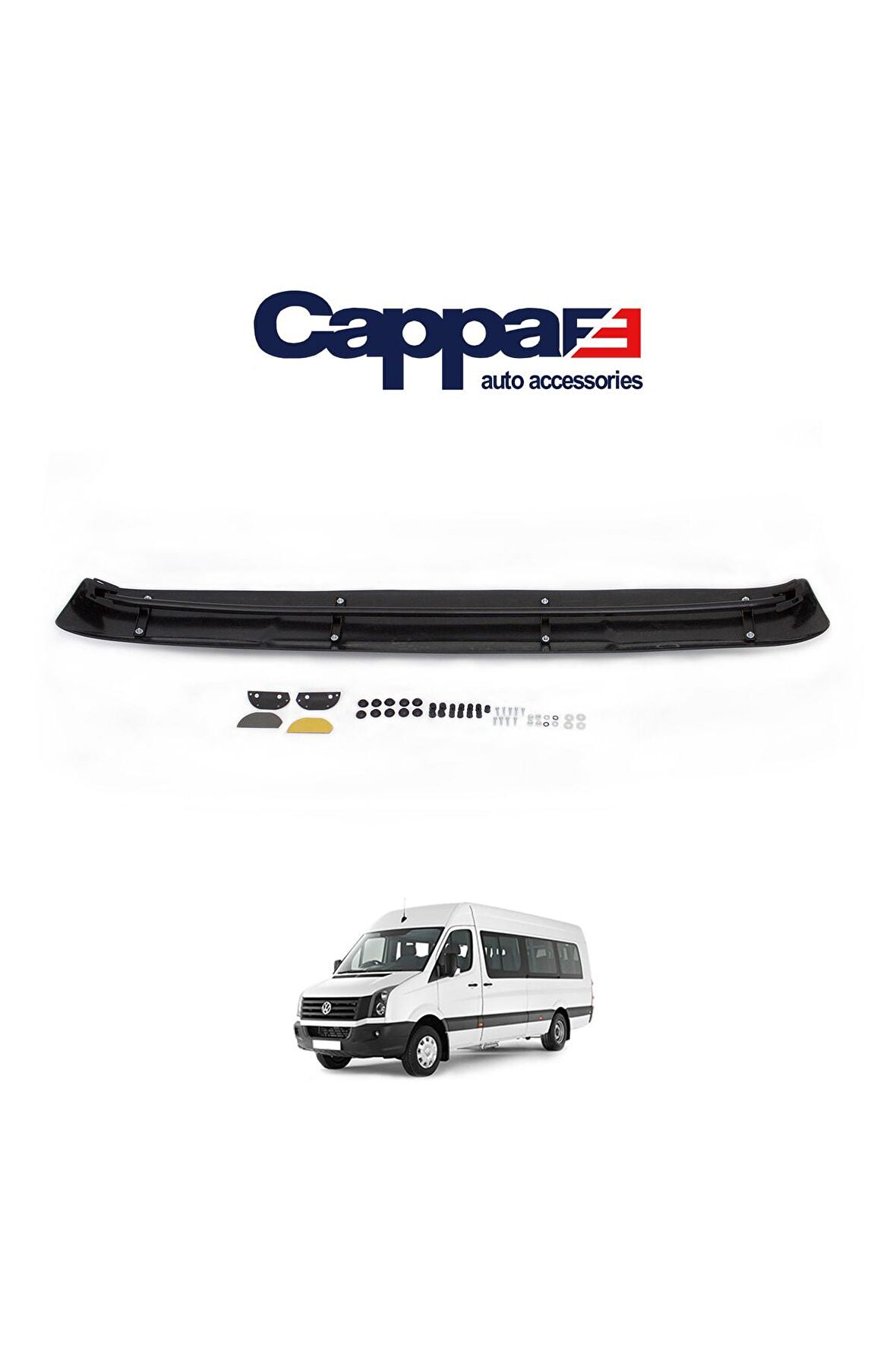 Volkswagen Crafter Ön Cam Güneşliği Siperlik Akrilikvizör Şapka Terek Piano Black 2012-2017