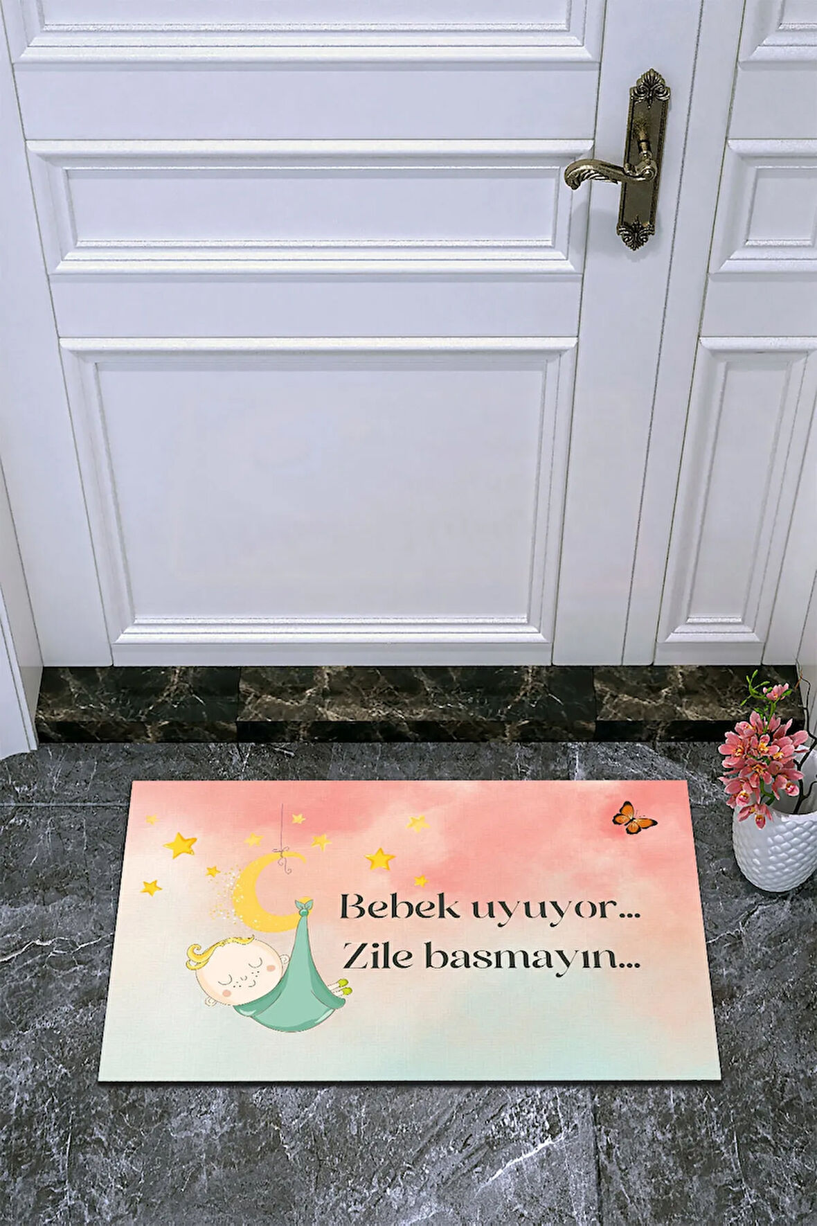 Kişiye Özel Üretim Evimize Hoş Geldiniz K&s Yazılı Kapı Önü Paspası