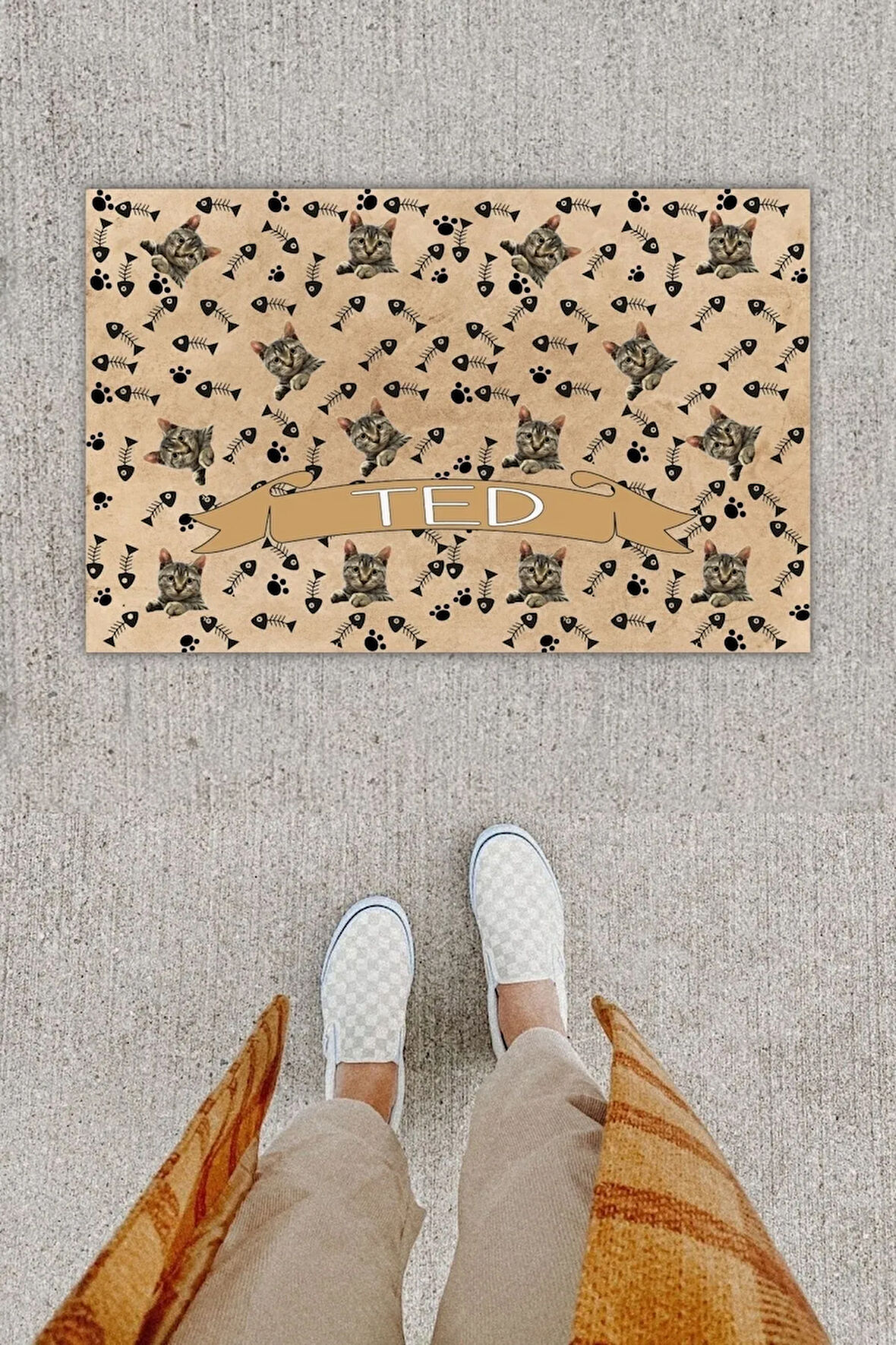 Kişiye Özel Üretim Güler Ailesine Hoş Geldiniz Yazılı Kapı Önü Paspası