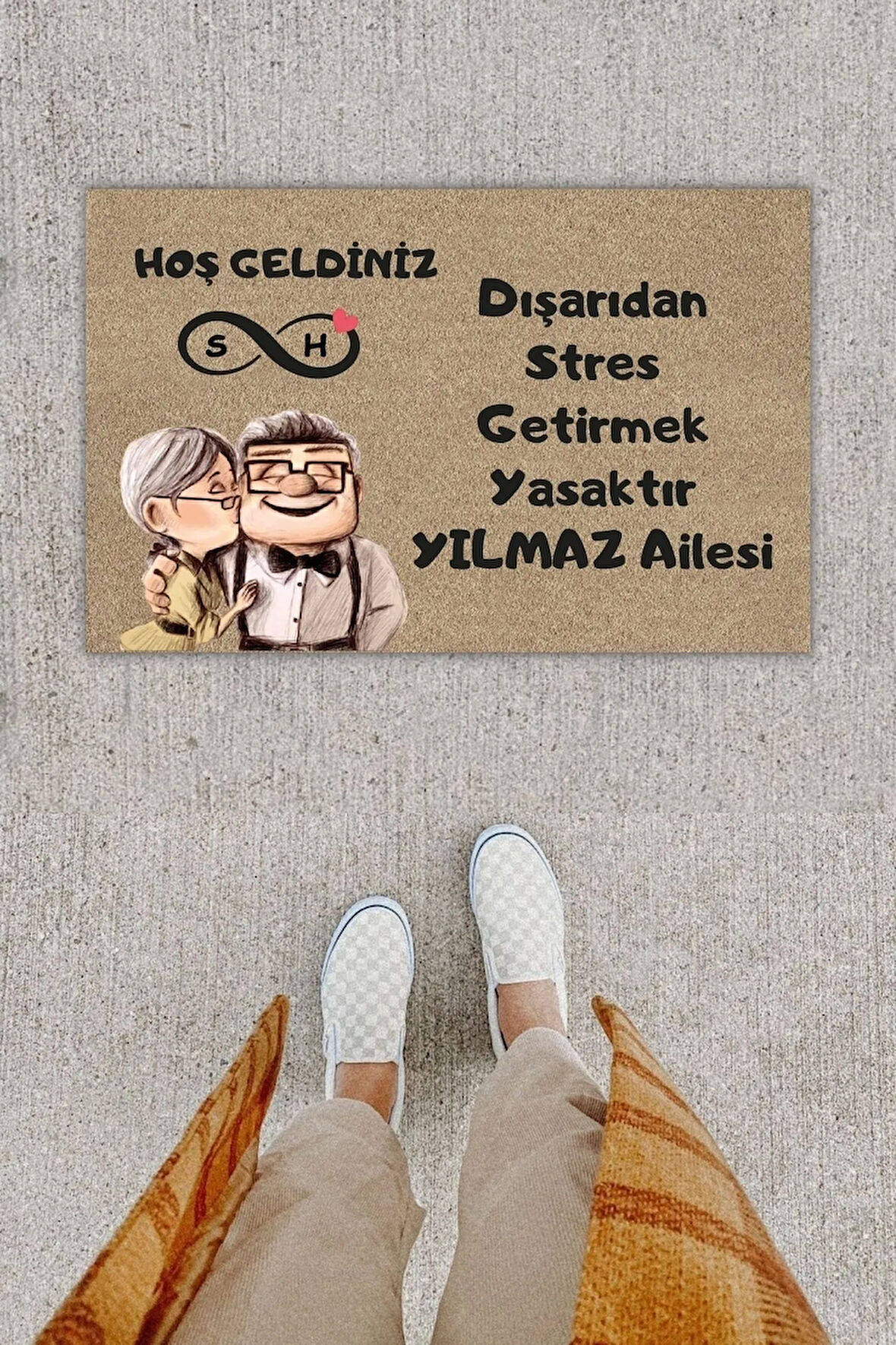 Kişiye Özel Üretim Dışarıdan Stres Getirmek Yasaktır !! Yazılı Kapı Paspası Kapı Önü Paspas