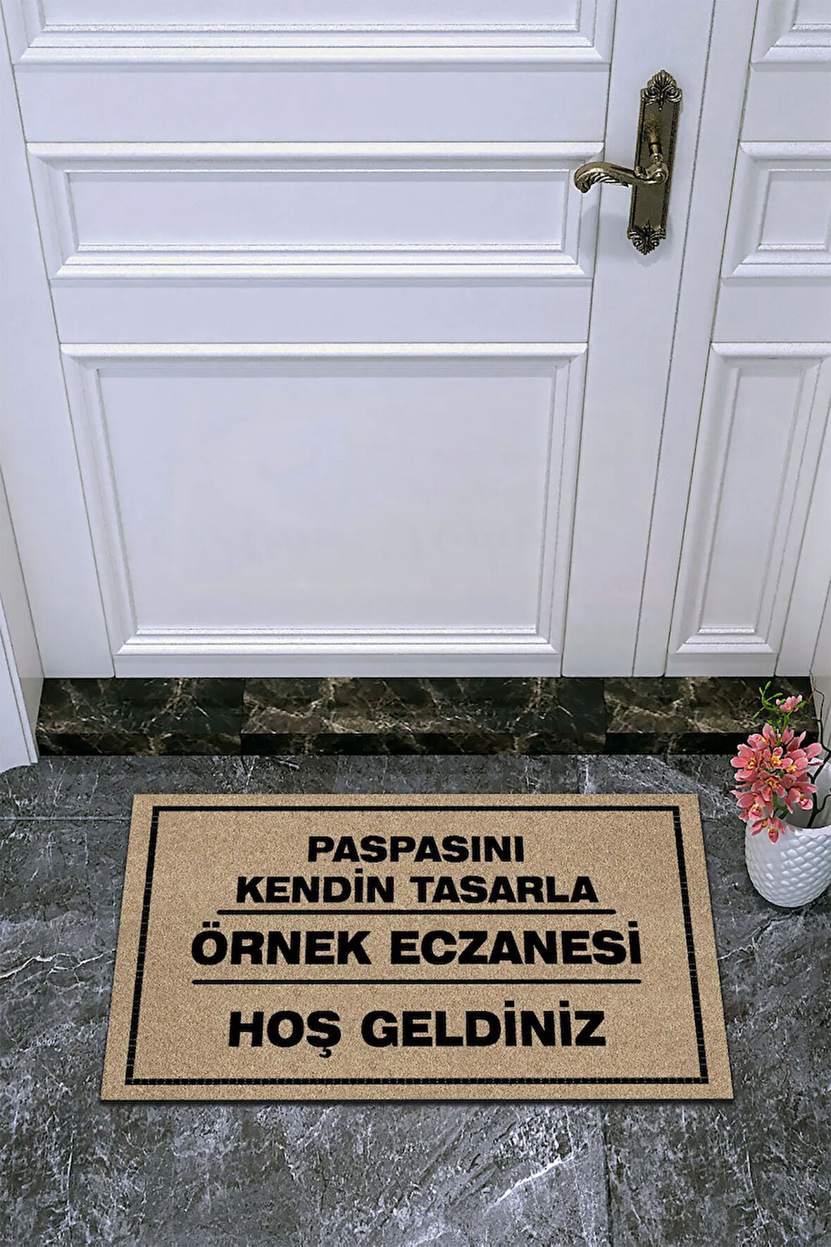 Kişiye Özel Üretim Hoşgeldiniz Yazılı Kapı Paspası Kapı Önü Paspas