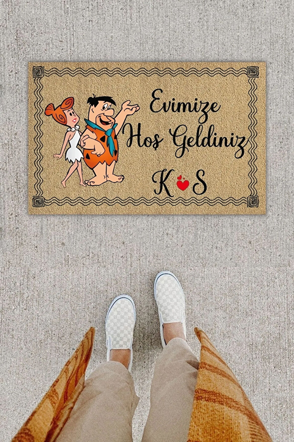 Home Dekoratif Dijital Baskı Iç Ve Dış Kapı Önü Paspası 70x45 Cm