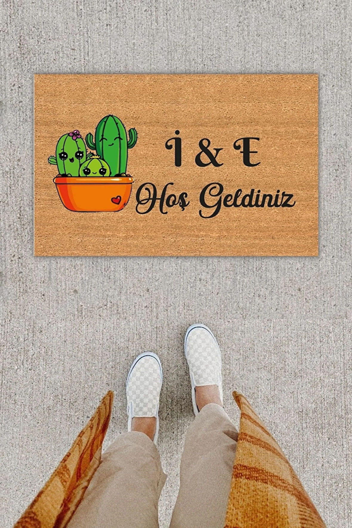 Love Yazılı Dekoratif Dijital Baskı Kapı Önü Paspası 70x45 Cm