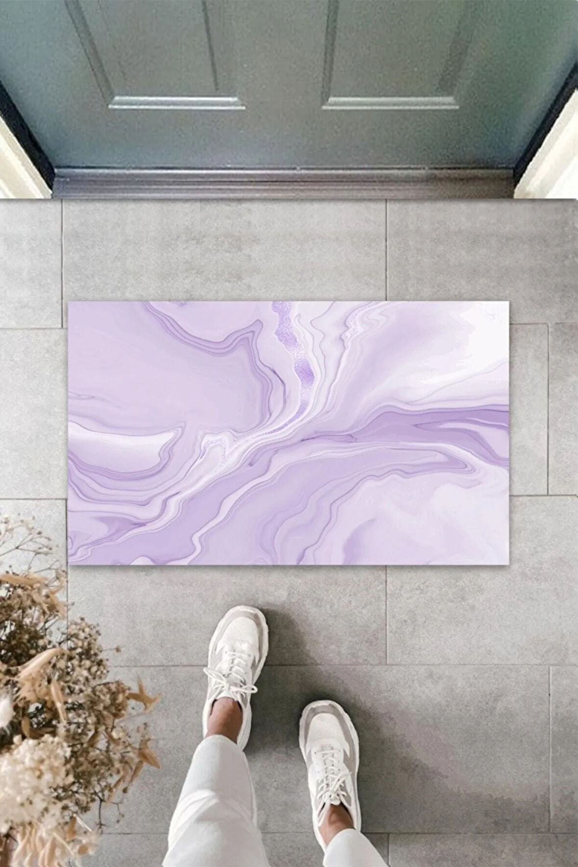 Kişiye Özel Tasarım Dışarıdan Stres Getirmek Yasaktır Paspas Modern Dijital Baskı 70x45 Cm -