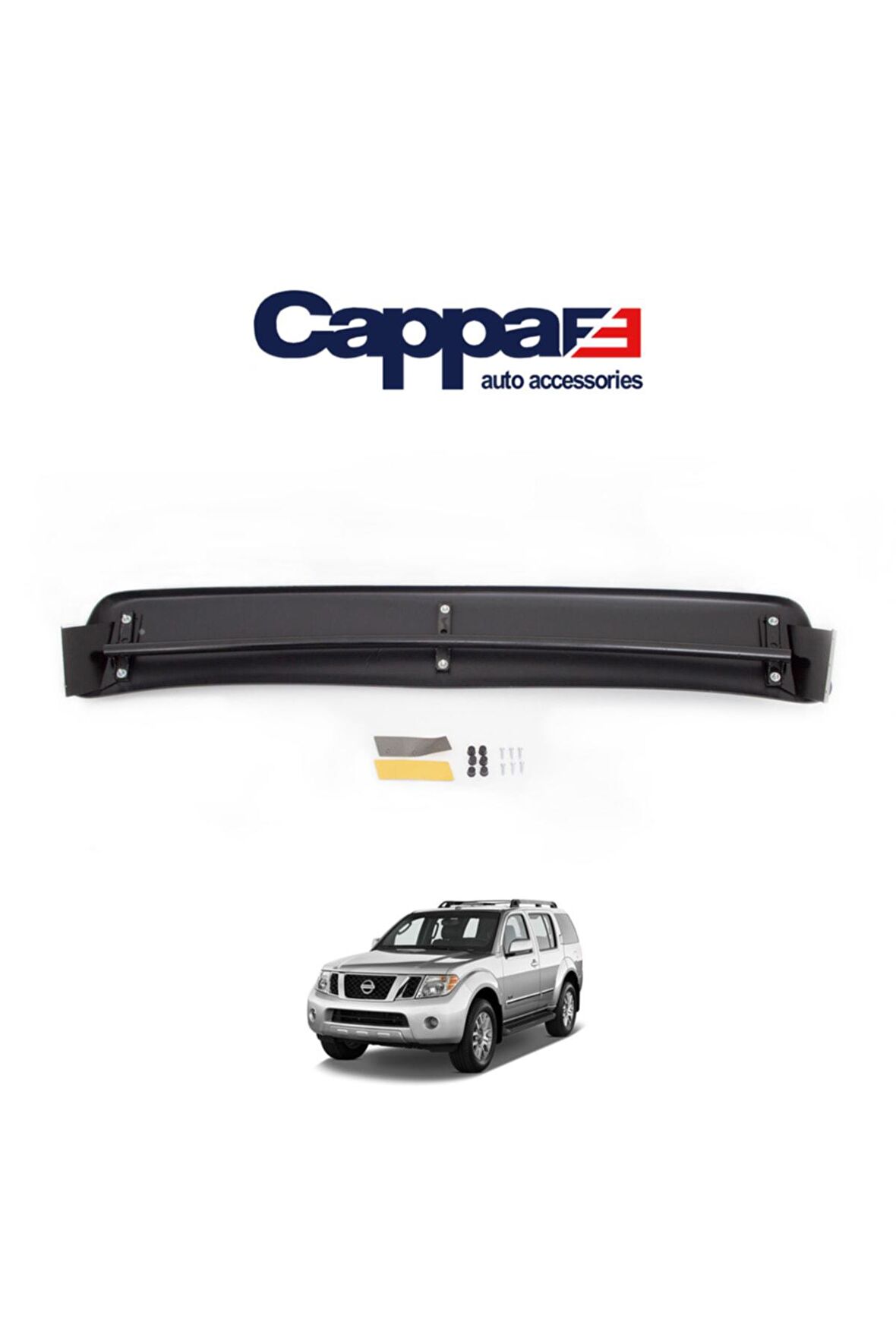 Nissan Pathfinder Ön Cam Güneşliği Siperlik Vizör Şapka Akrilik (ABS) Piano Black 2005-2014