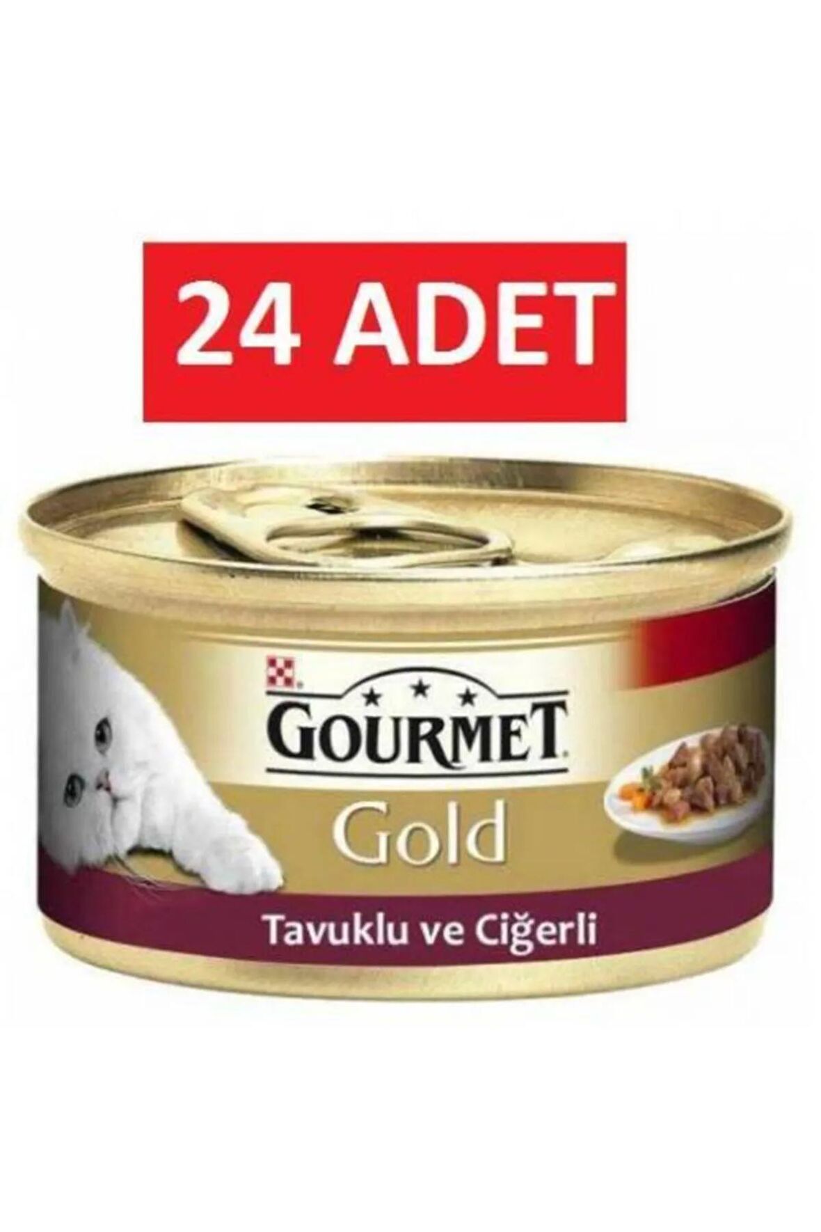 Gourmet Gold Parça Etli Soslu Tavuklu Ciğerli Kedi Konserve 85 gr x 24 Adet