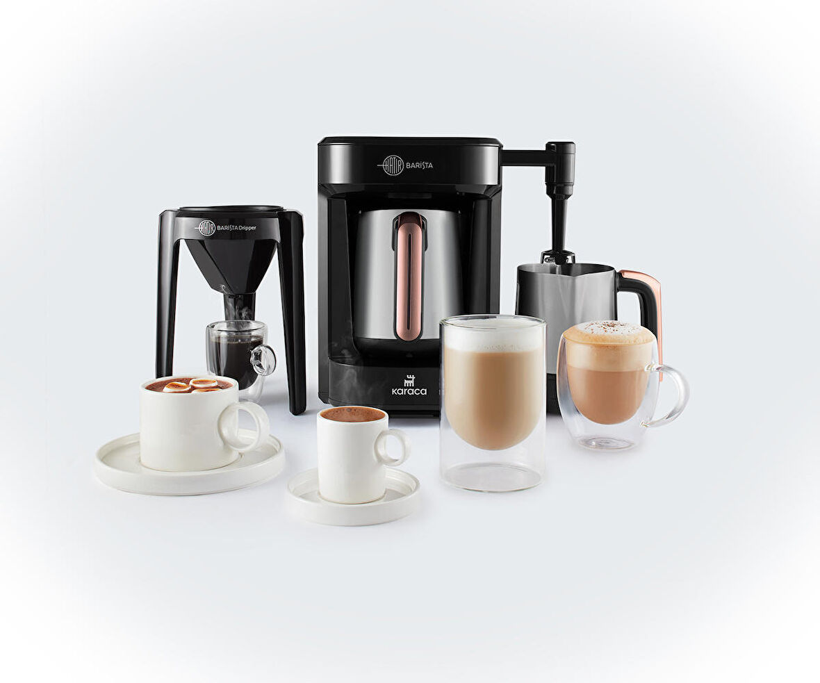 Karaca Hatır Barista Steel Cappuccino Ve Türk Kahve Makinesi Rosegold