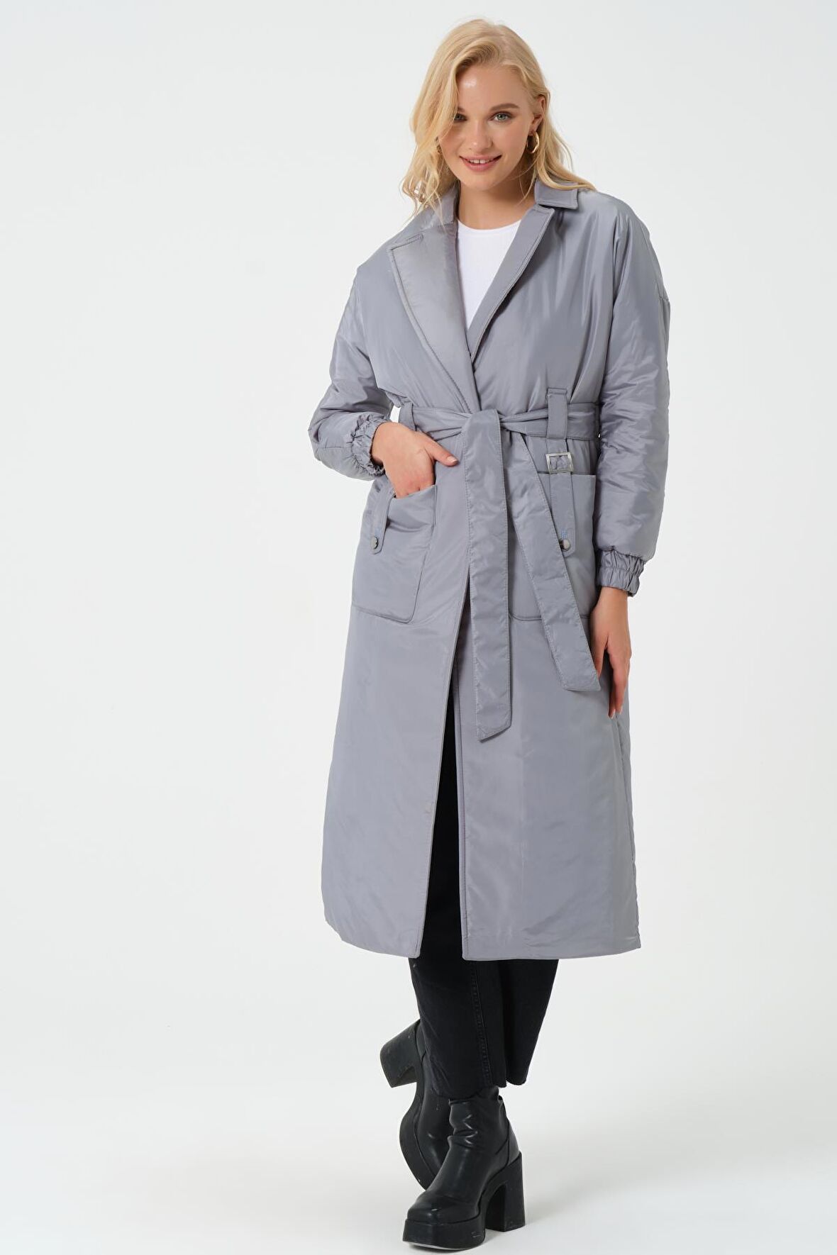 Dress Cabinet Kadın Kuşaklı Şişme Mont Kaban