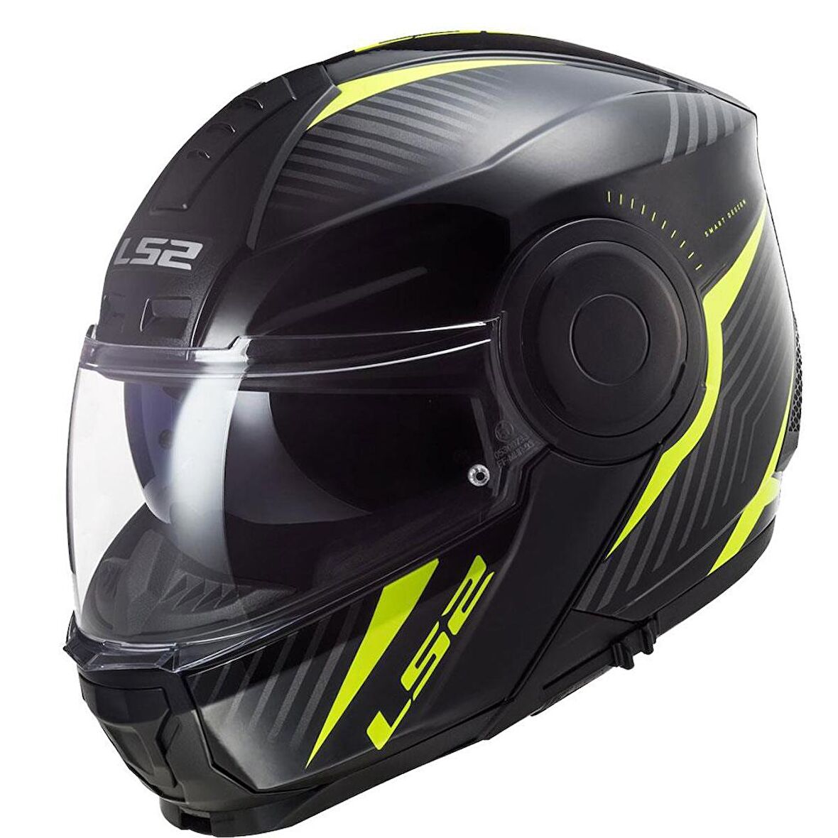 LS2 SCOPE SKID SİYAH-NEON SARI ÇENE AÇILIR KASK