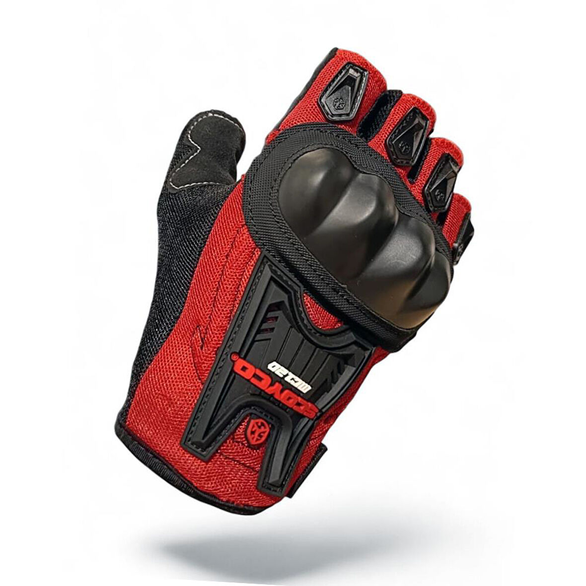 Scoyco Mc12-D Korumalı Kısa Motosiklet Eldiveni Kırmızı