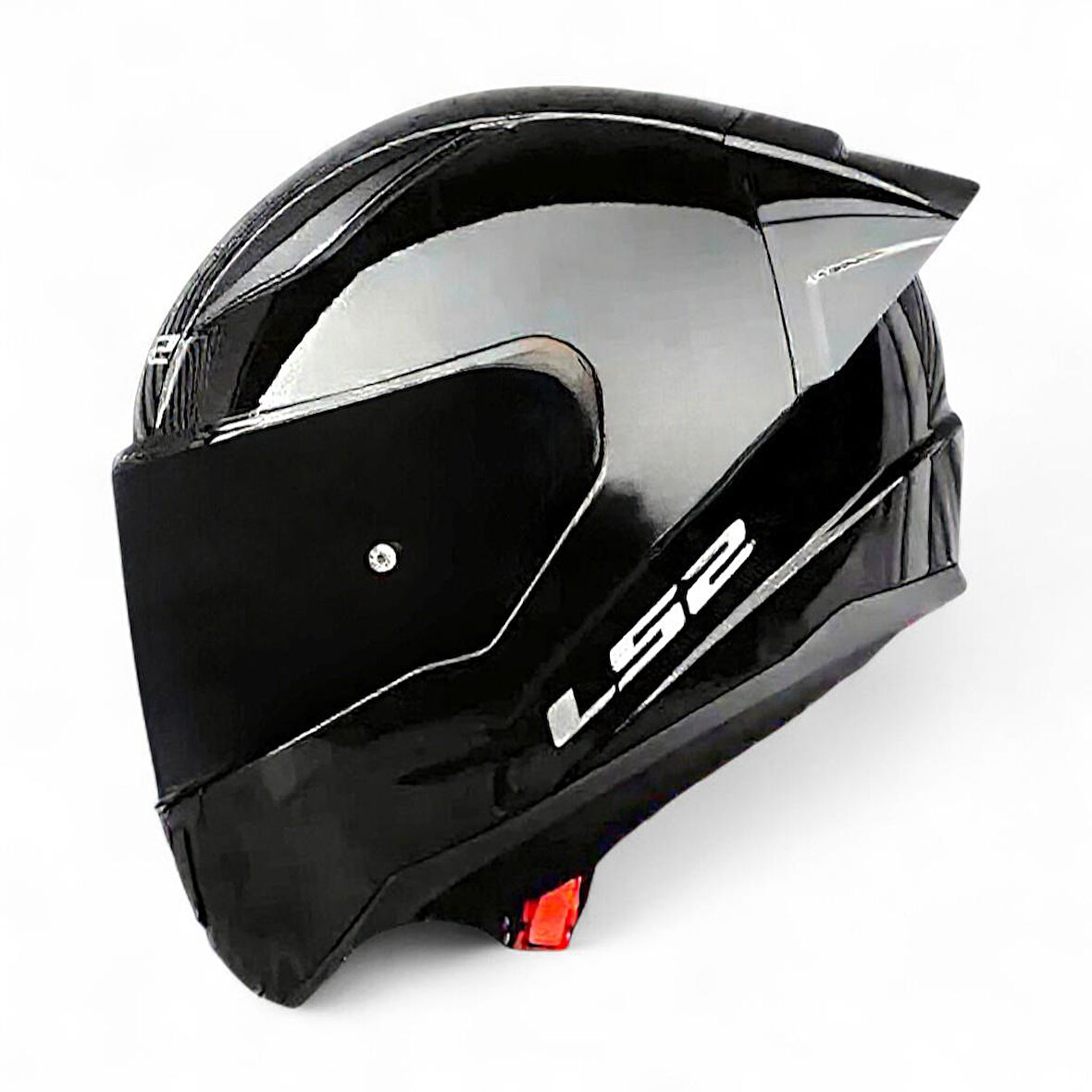 LS2 RAPID 2 R PARLAK SİYAH MOTOSİKLET KASKI SİYAH VE ŞEFFAF VİZÖR + SPOİLER