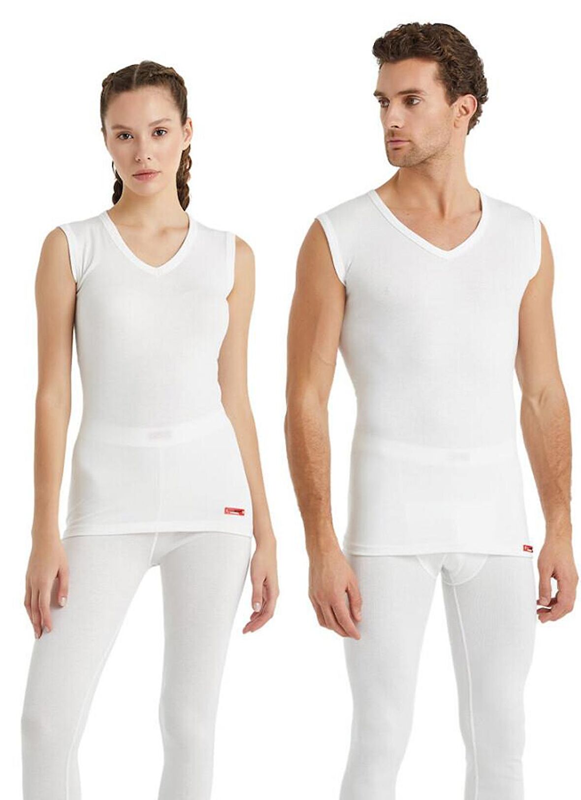 V Yaka Thermal Atlet Unisex İçlik Beyaz C3T4N2O9