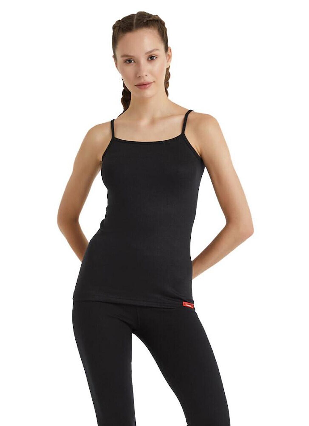 İnce Askılı Siyah Kadın Termal İçlik Atlet C1T6N2O1