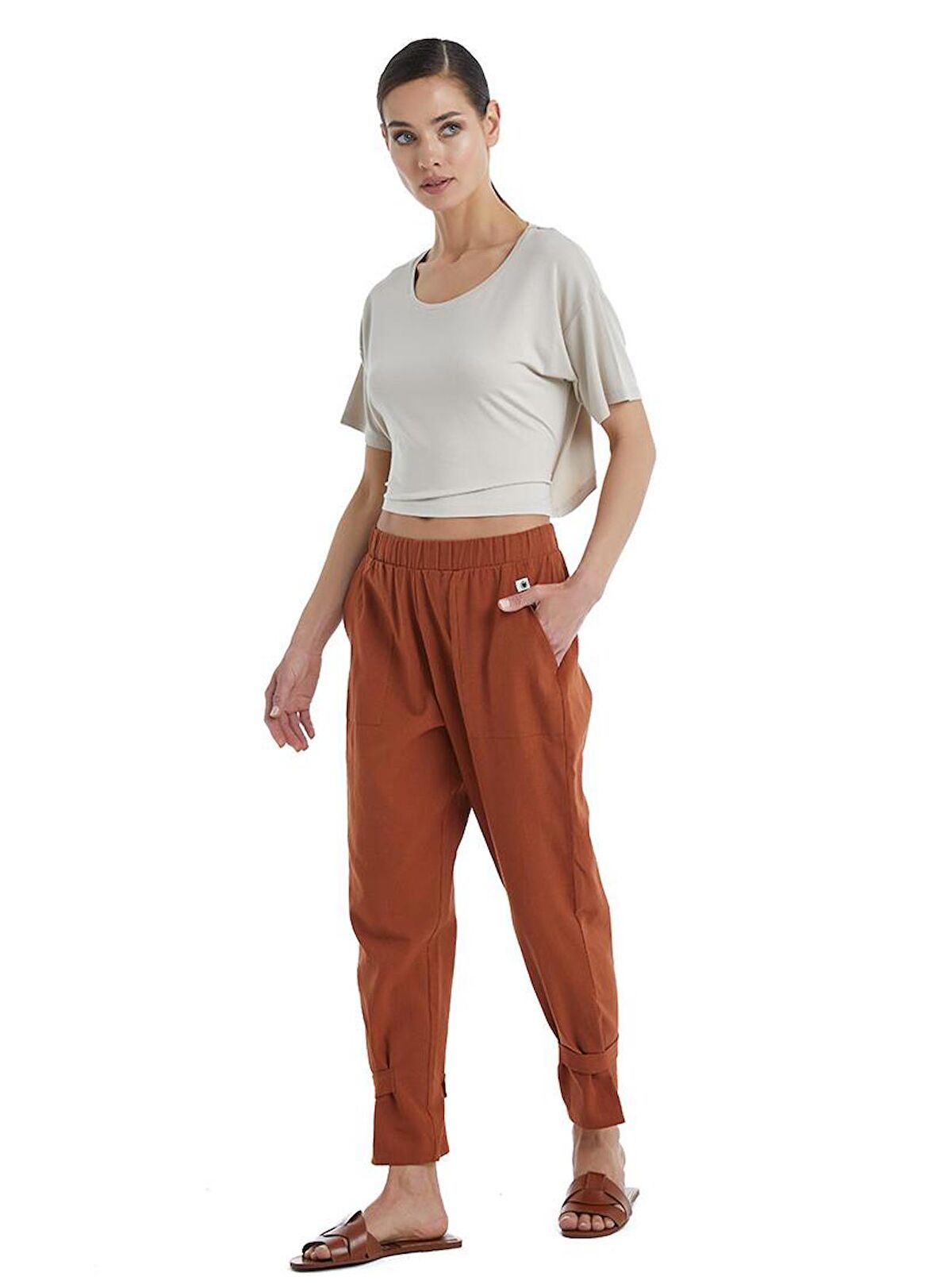 Kadın Kısa Kol Bej Pijama Takımı C4T9N3O06-