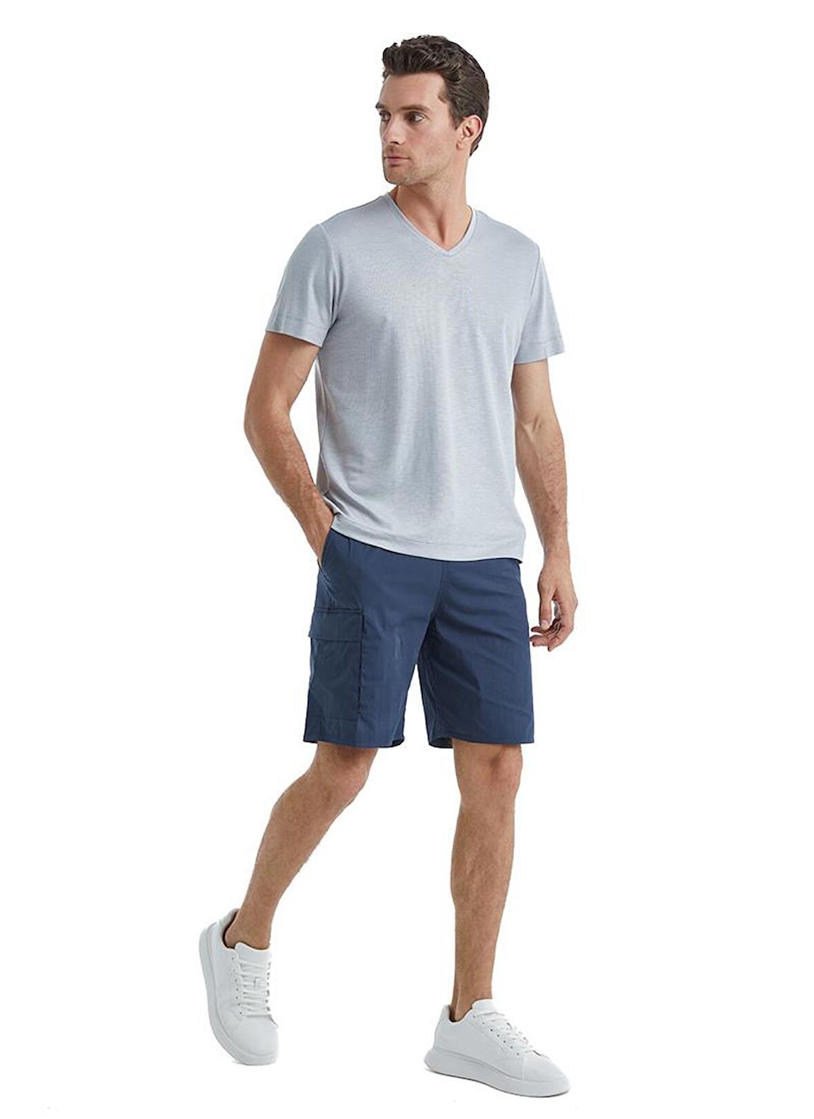 Erkek Kısa Kol Şortlu Gri Pijama Takımı C8T0N5O04-