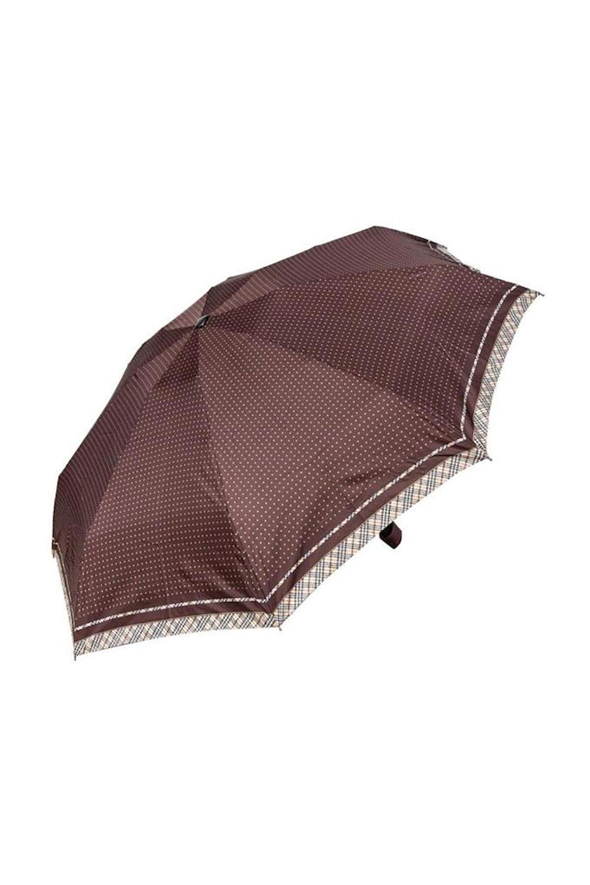 Snotline-April Kadın Şemsiye Micro Mini Vizon Puantiyeli Kahve 