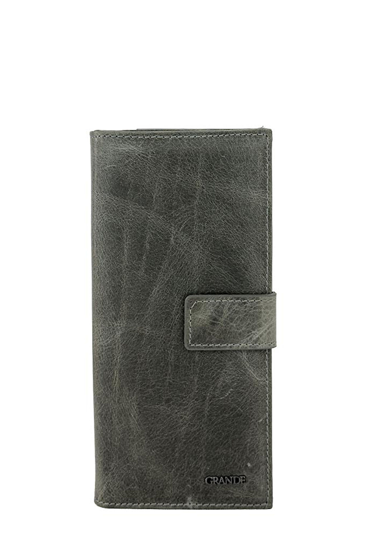 Grande Hakiki Deri Kadın Cüzdan Crazy Gri 2662