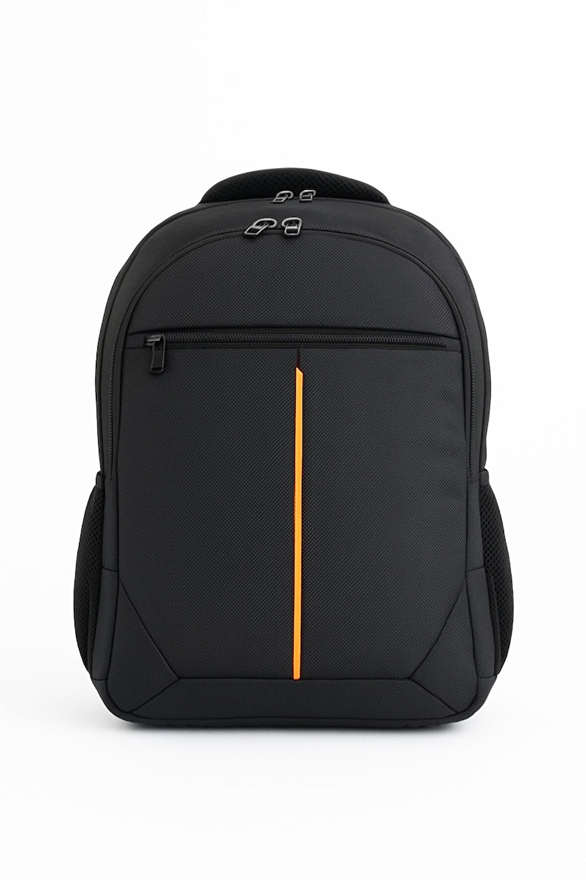 3 Bölmeli Okul Sırt Çantası (Laptop Bölmeli) Siyah-Turuncu 2121