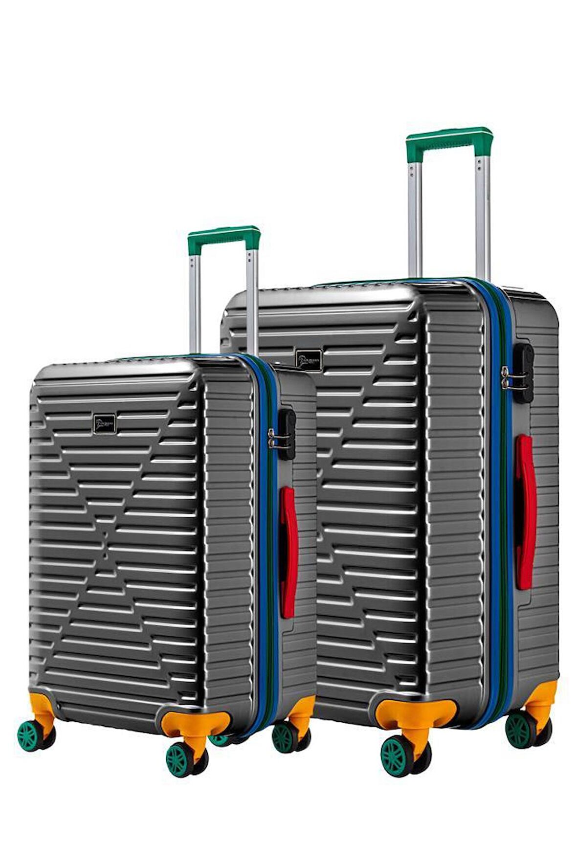 Büyük Ve Orta Boy 2'li Valiz Seti %100 Polikarbon Valiz 4x2 Teker Antrasit 1088