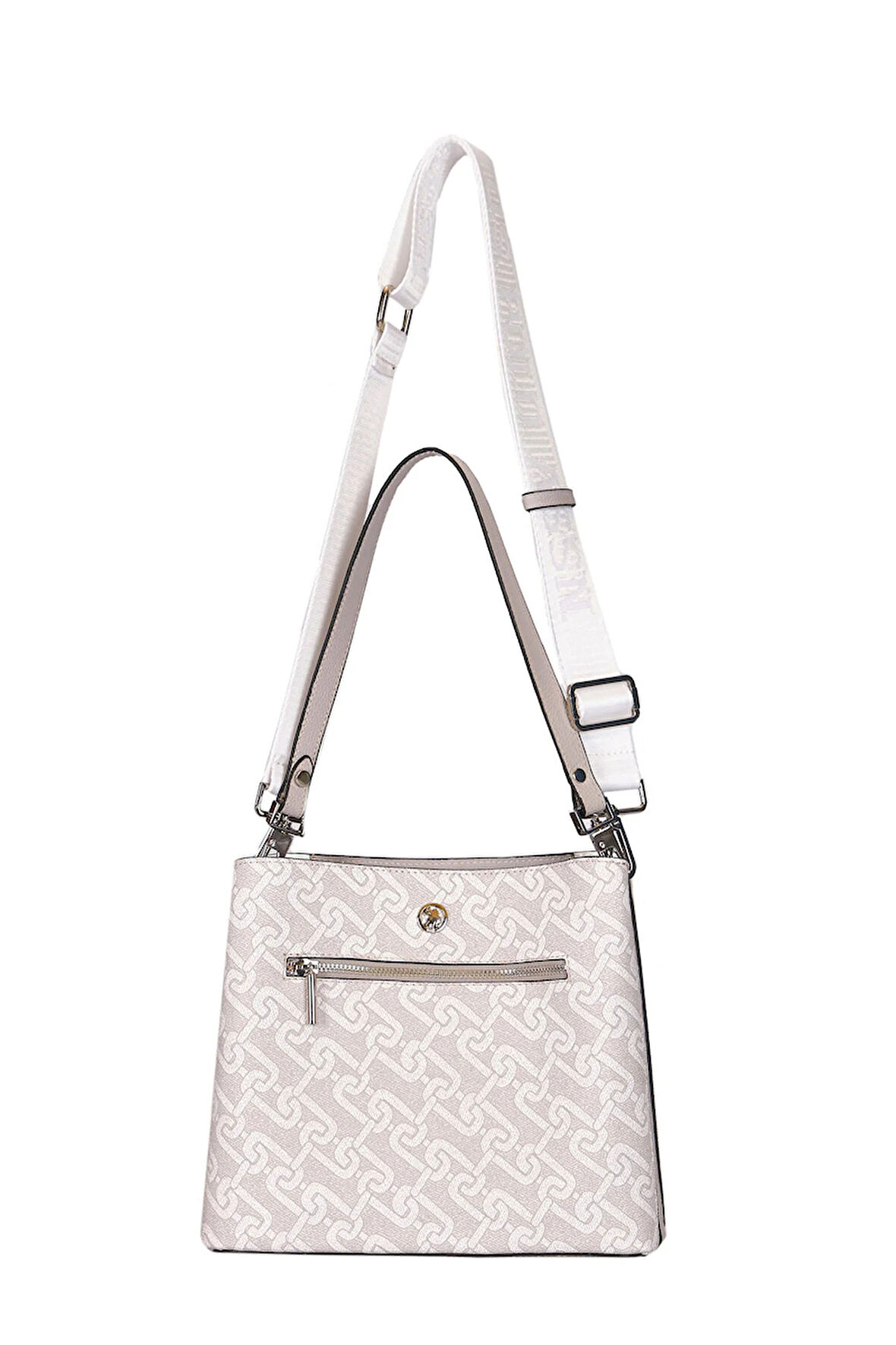 . Çapraz Askılı Kadın Çanta Beyaz-Gri Us24109