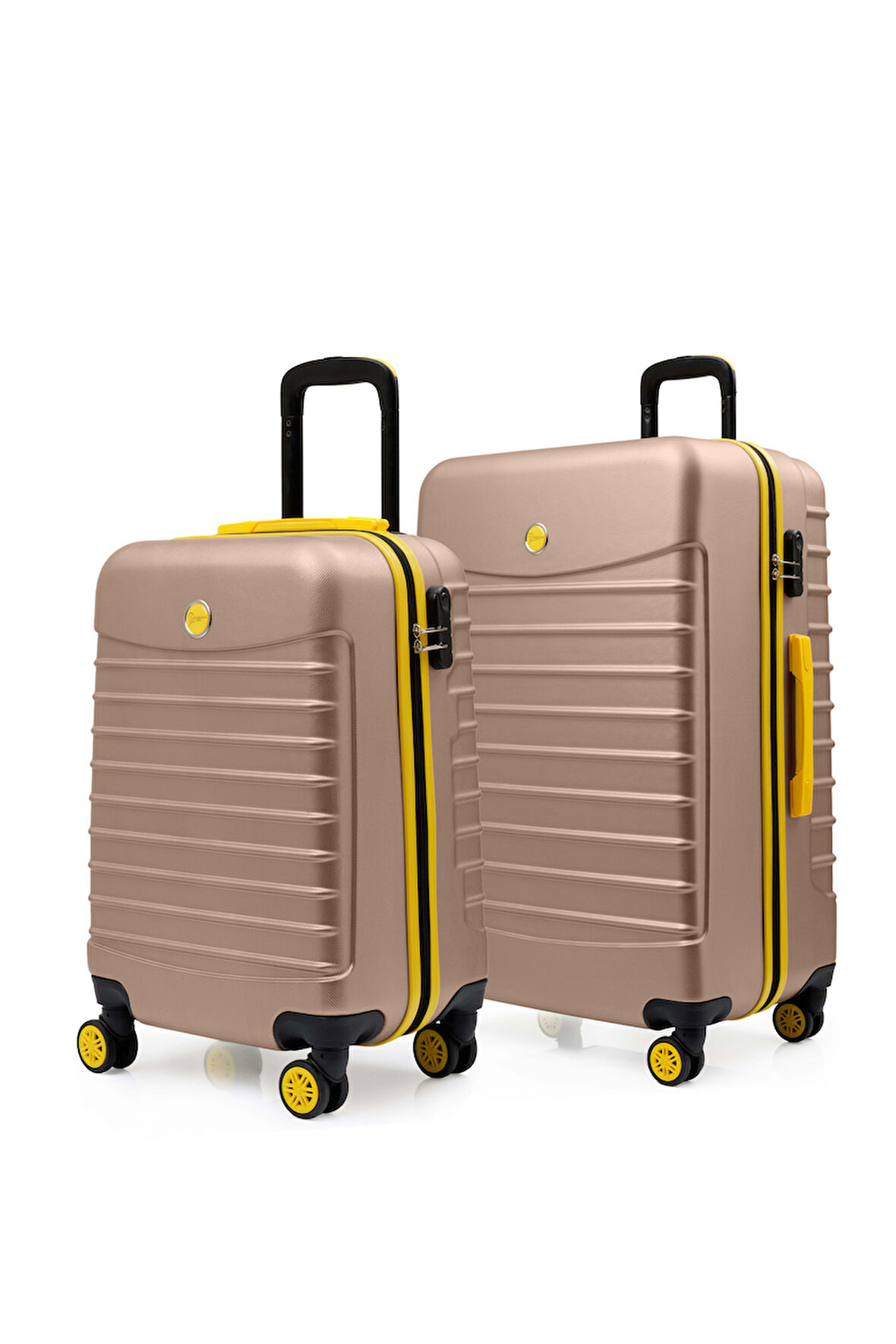 2'li Valiz Seti Büyük Boy - Kabin Boy Altın 1168