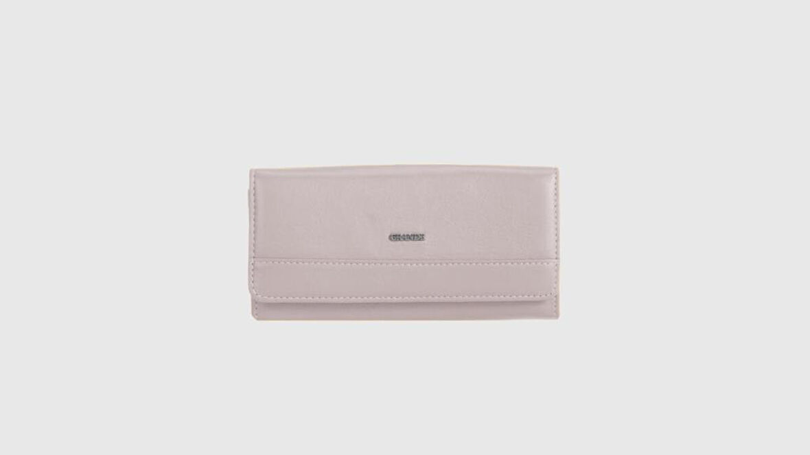 Grande Hakiki Deri Kadın Cüzdan Pudra 2615