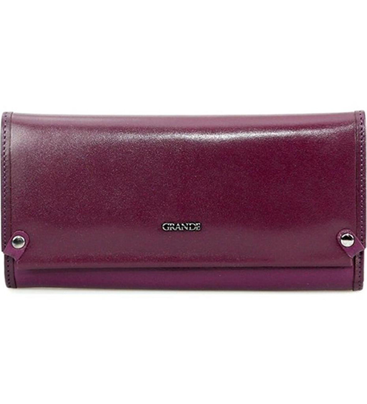 Grande Hakiki Deri Kadın Cüzdan Mürdüm 2748