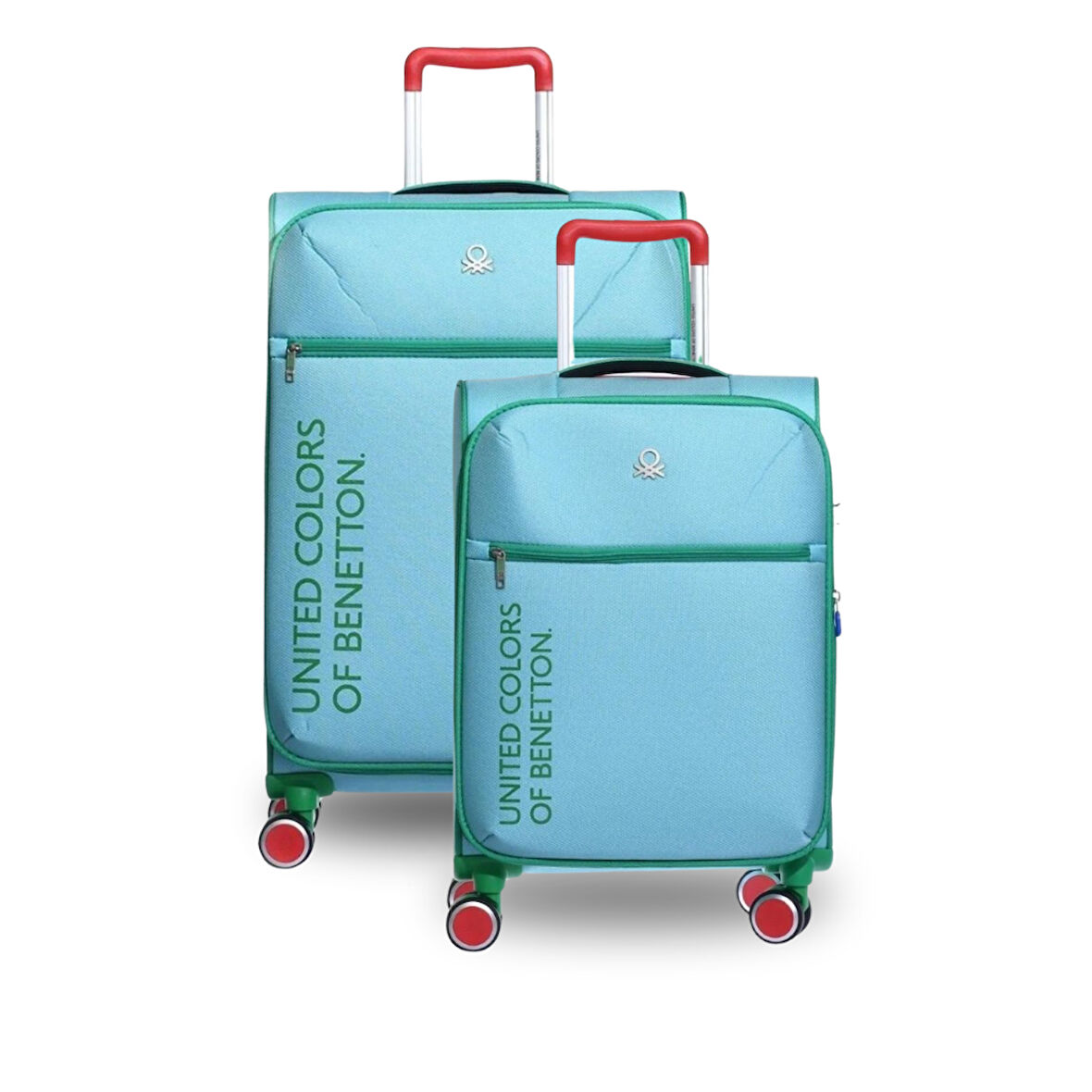 United Colors Of Benetton Ultra Light Hafif  Kumaş 2'li Valiz Seti Orta Boy - Kabin Boy Aqua BNT2100