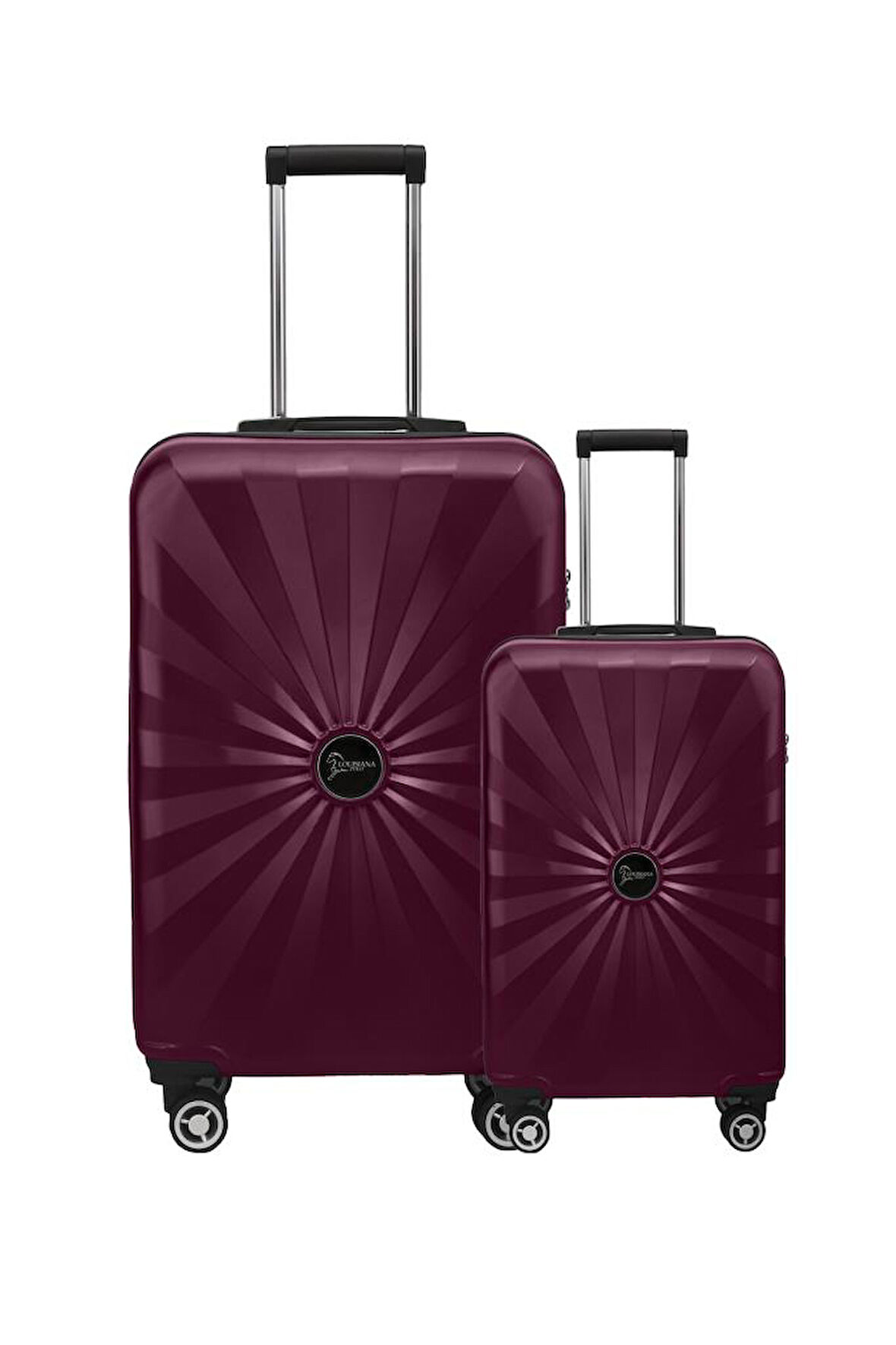 2'li Valiz Seti Polikarbon Büyük Boy – Kabin Boy Valiz Bordo 1809