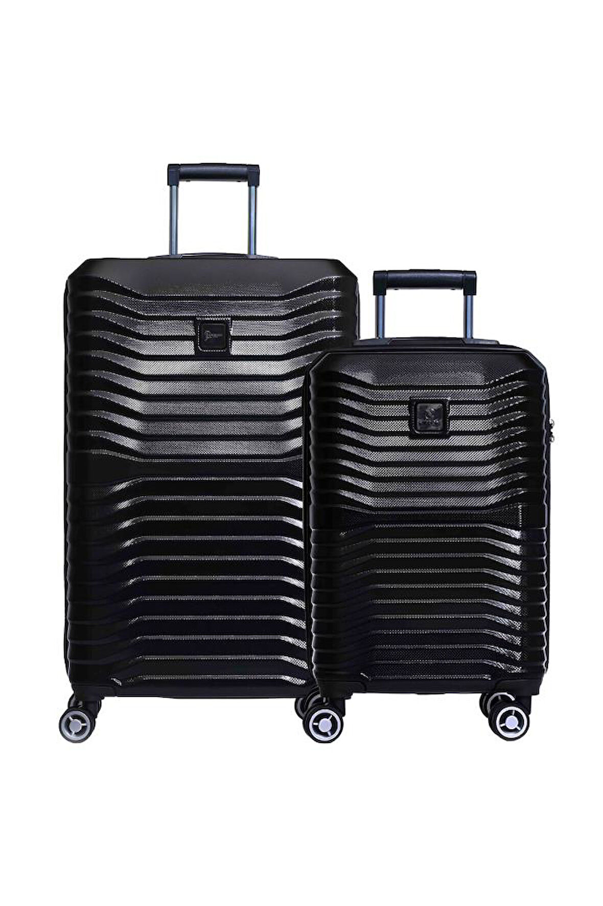 2'li Valiz Seti Polikarbon Orta Boy - Kabin Boy Valiz Siyah 1819