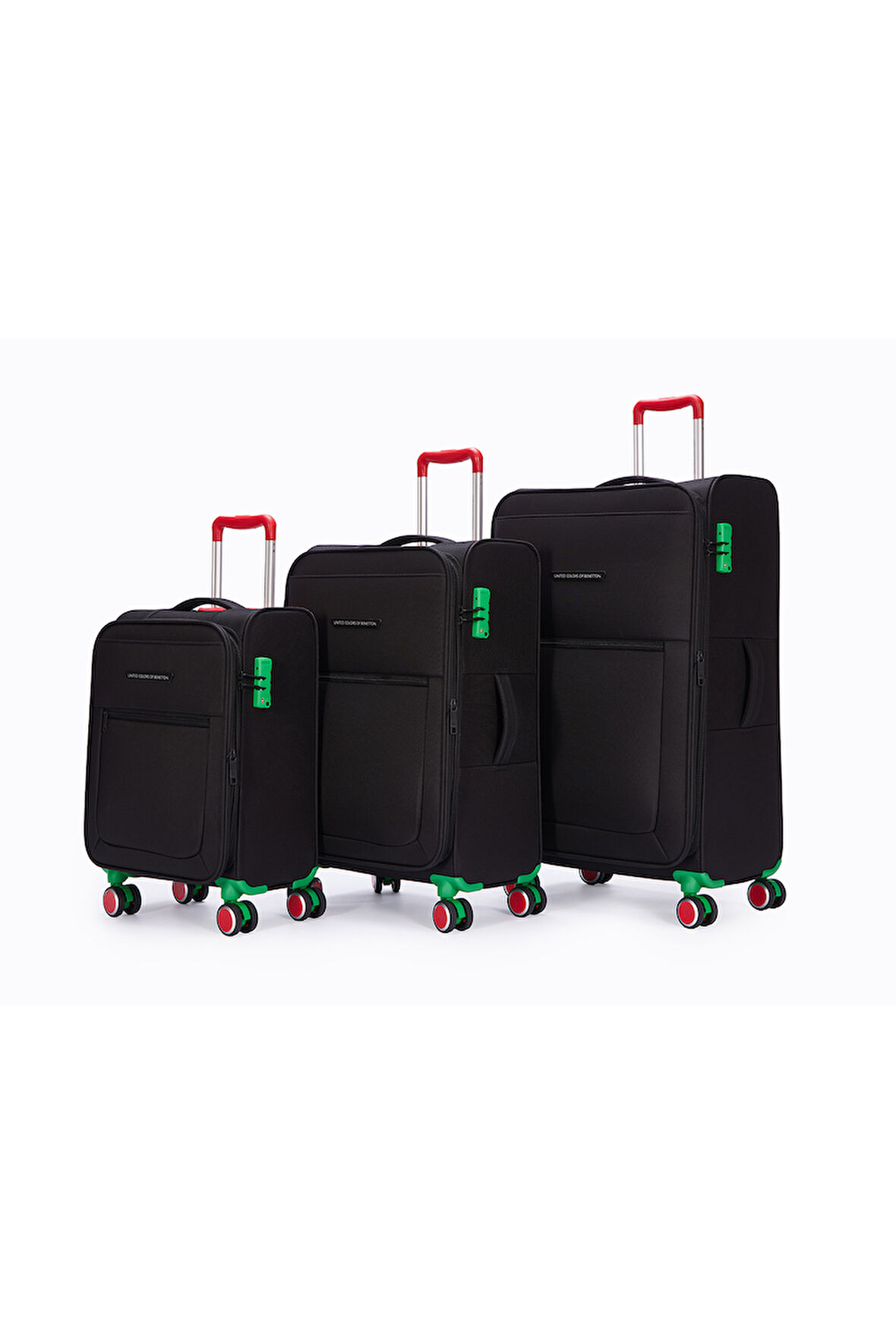 Benetton 3'lü Valiz Seti Lüx Kumaş Valiz Siyah Bnt2800