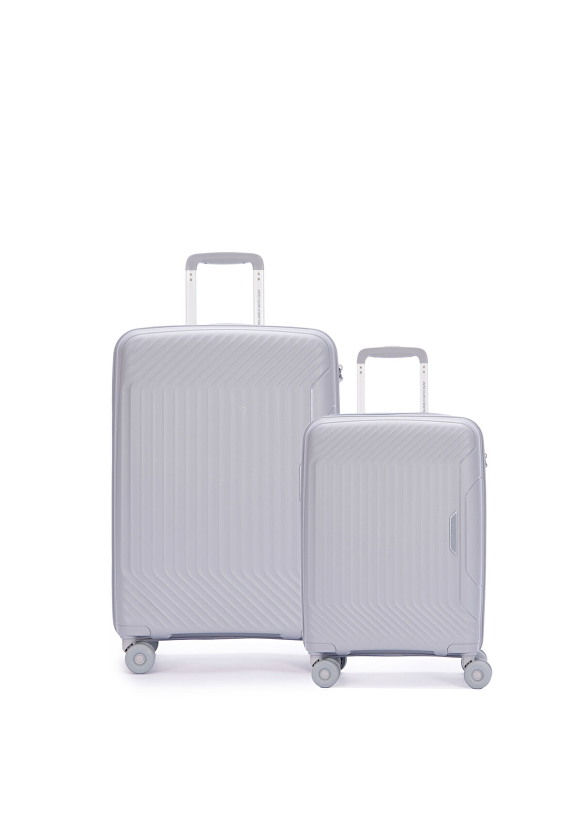 Benetton 2'li Set Orta Ve Kabin Boy %100 Polipropilen Valiz Açık Gri 14Bnt8001