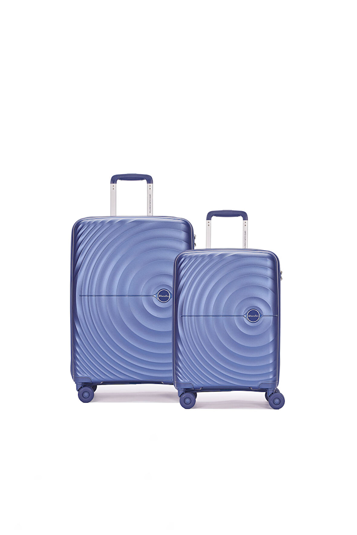 Benetton 2'li Set Orta Ve Kabin Boy %100 Polipropilen Valiz Mavi 14Bnt8002