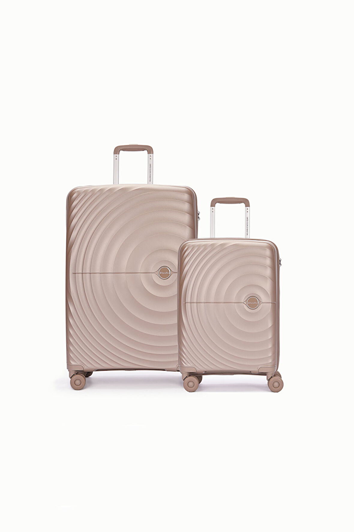 Benetton 2'li Set Büyük Ve Kabin Boy %100 Polipropilen Valiz Şampanya 14Bnt8002