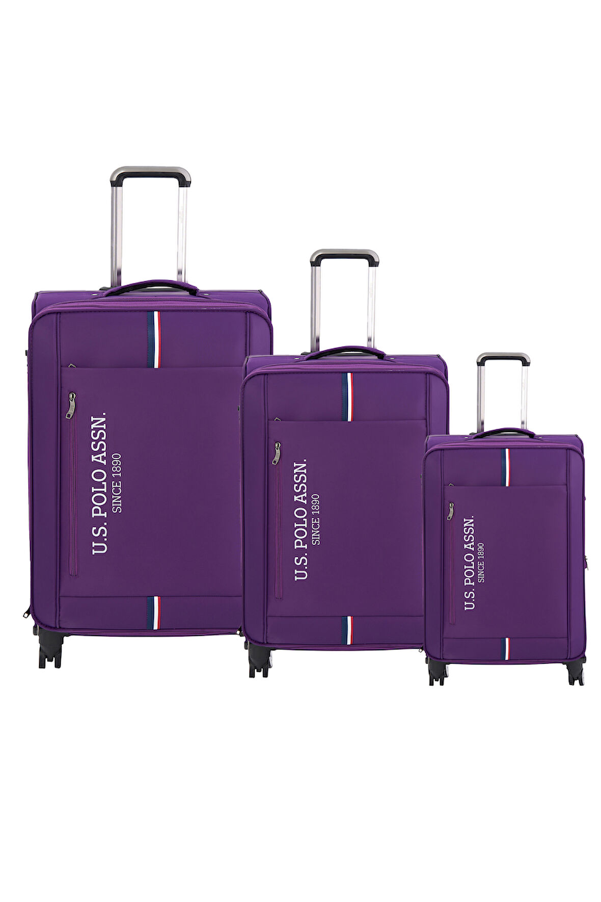 U.S. Polo Assn. 3'lü Valiz Seti Lüx Kumaş Valiz Mor 24030