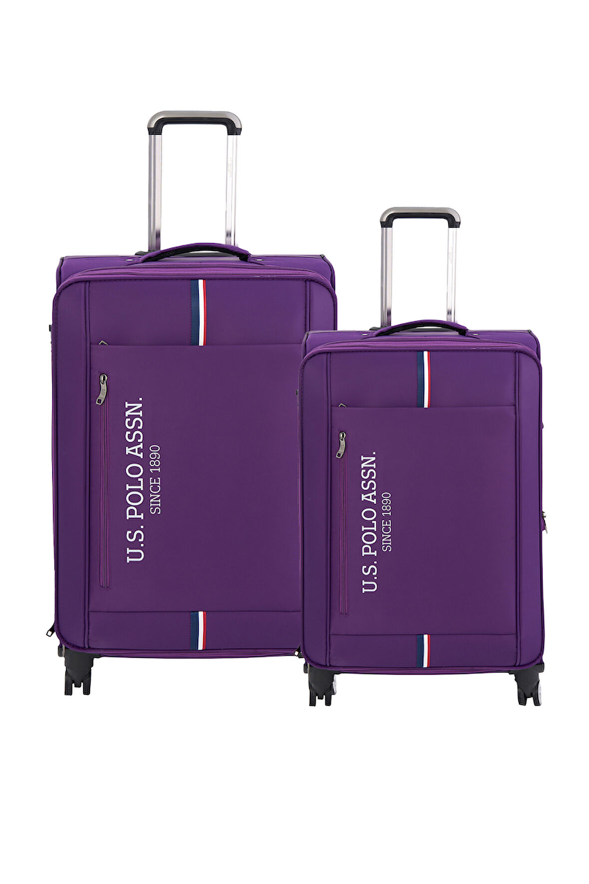 U.S. Polo Assn. 2'li Valiz Seti Büyük ve Orta Boy Lüx Kumaş Valiz Mor 24030