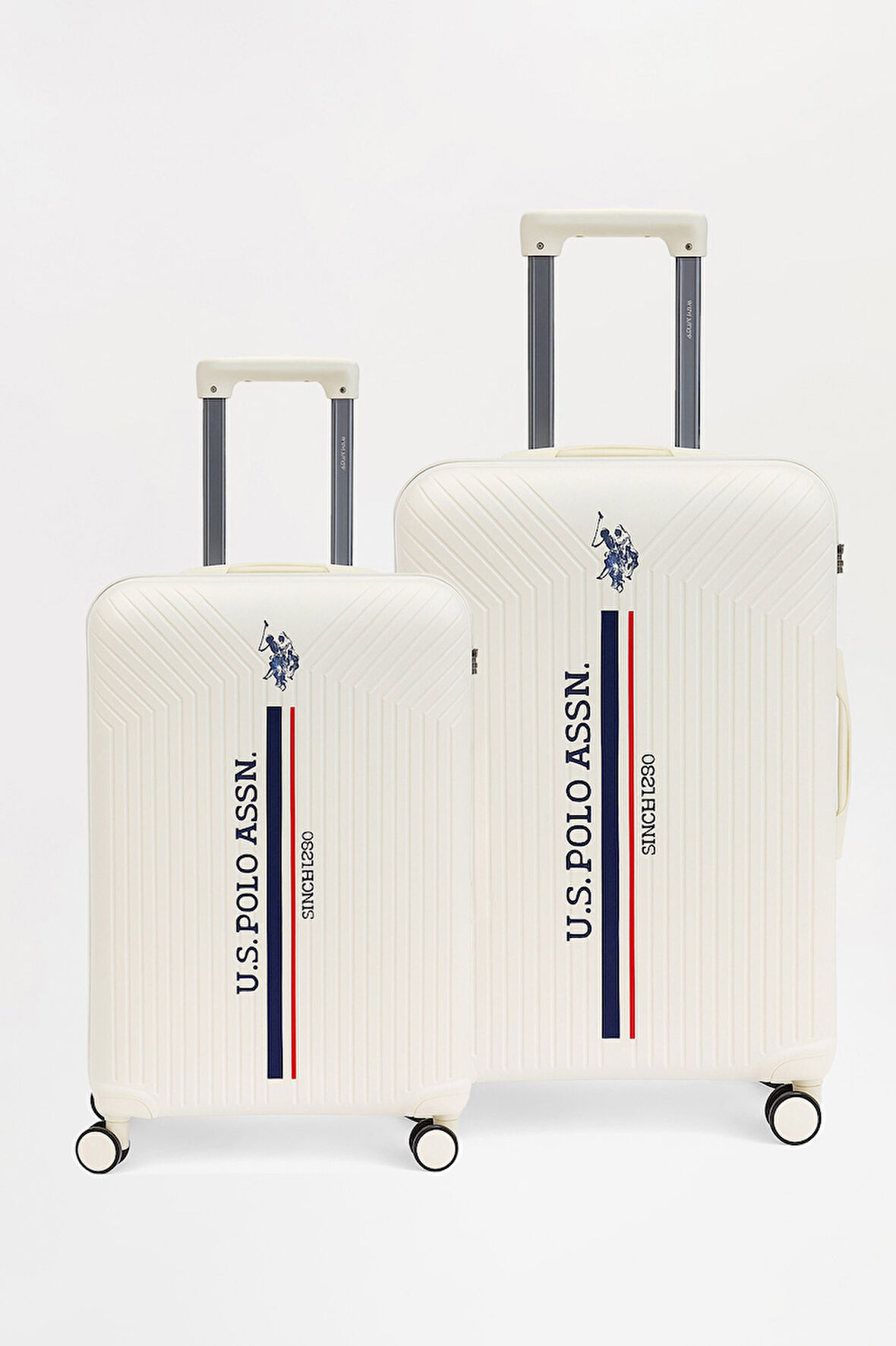 U.S. Polo Assn. Polipropilen Kırılmaz 2'li Valiz Seti Orta ve Kabin Boy Beyaz 24074