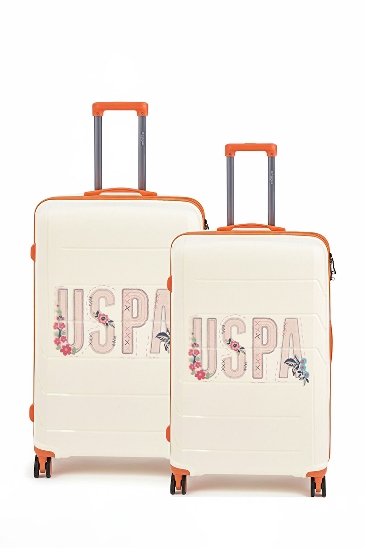 U.S. Polo Assn. Polipropilen Kırılmaz 2'li Valiz Seti Büyük ve Orta Boy Beyaz 24060