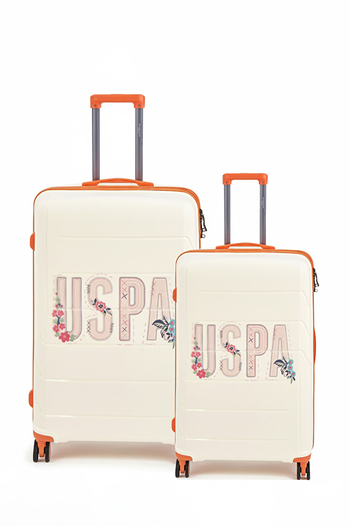 U.S. Polo Assn. Polipropilen Kırılmaz 2'li Valiz Seti Büyük ve Kabin Boy Beyaz 24060