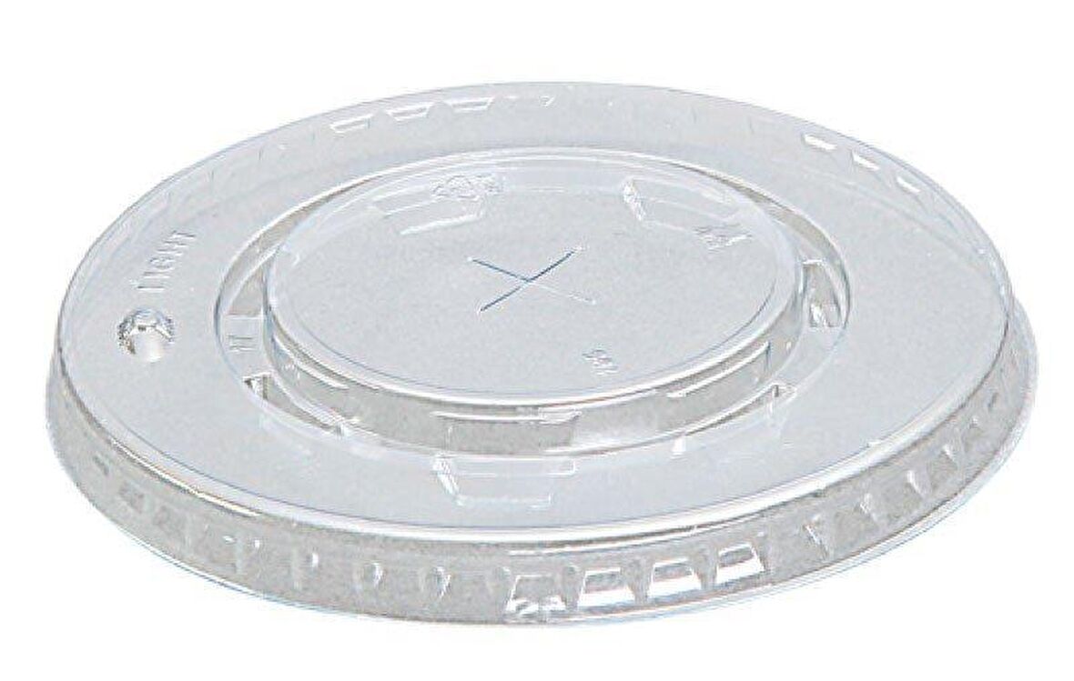 BARDAK KAPAĞI DÜZ PİPET DELİKLİ ŞEFFAF 8 OZ - 18 OZ ARASI 50 ADET