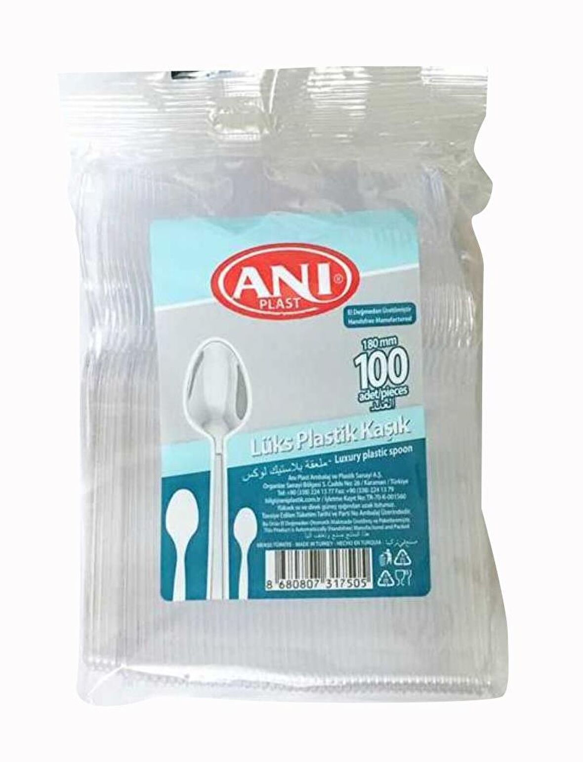 PLASTIK KAŞIK LÜKS ANI MARKA 100 ADET