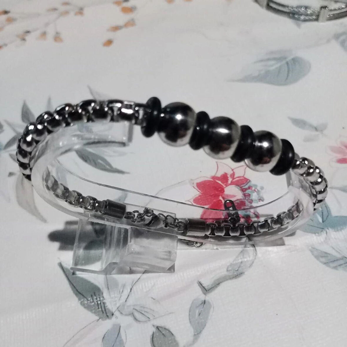 %100 Deri Saç Örme Ve Çelik Gold Aparatlı Bileklik Krom Kapama 22 Cm