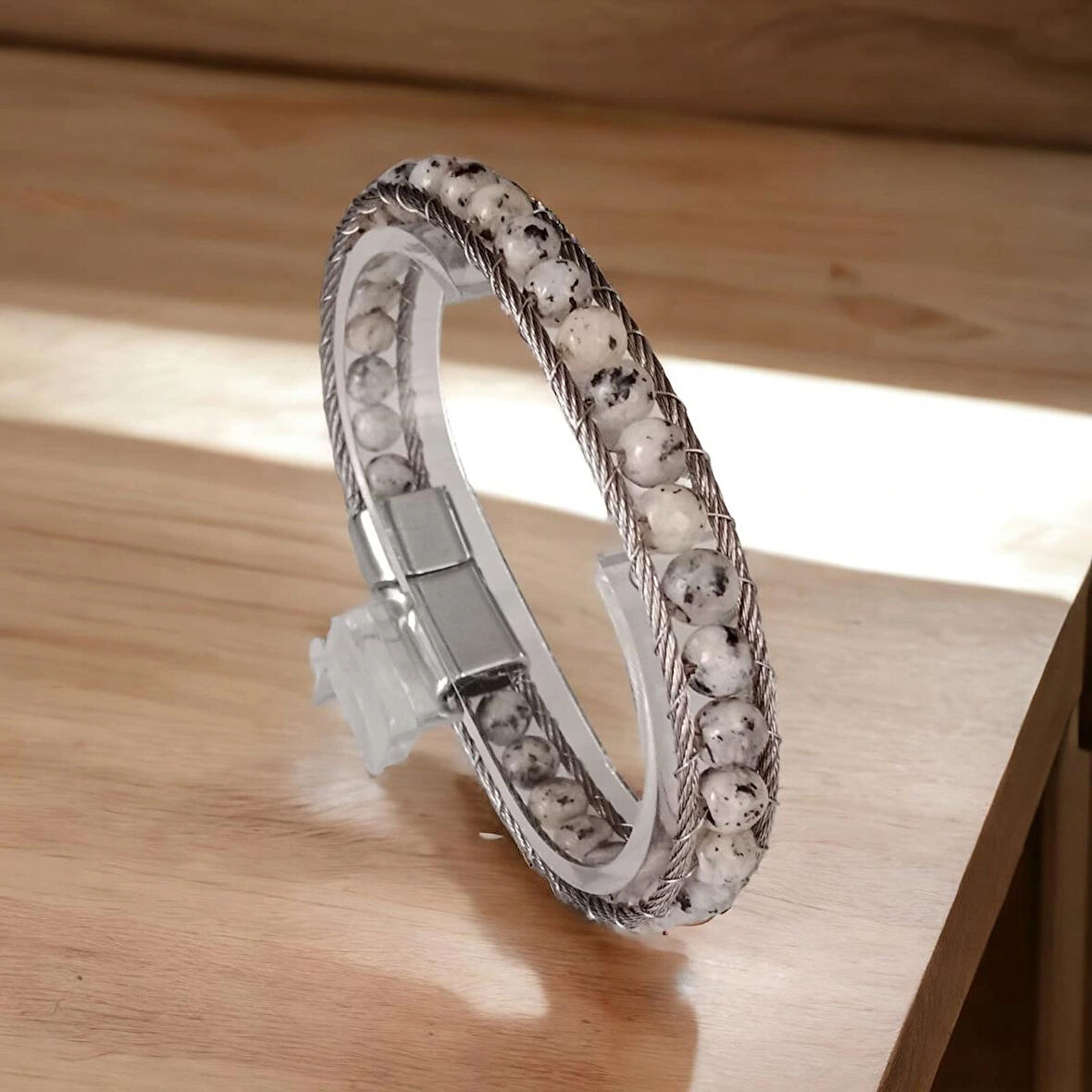 %100 Deri̇ 8 Mm Yemen Taş Çelik İp Sarma Miknatis Kapama