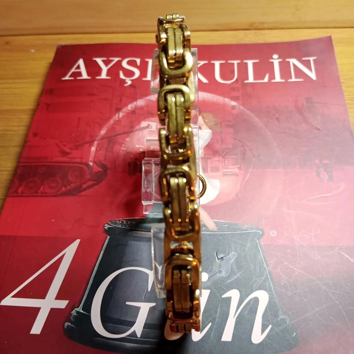 %100 Doğal Elmas Kesim Hematit Taşlı Çift Sıra Çelik Boncuklu Krom Mıknatıs Kapama